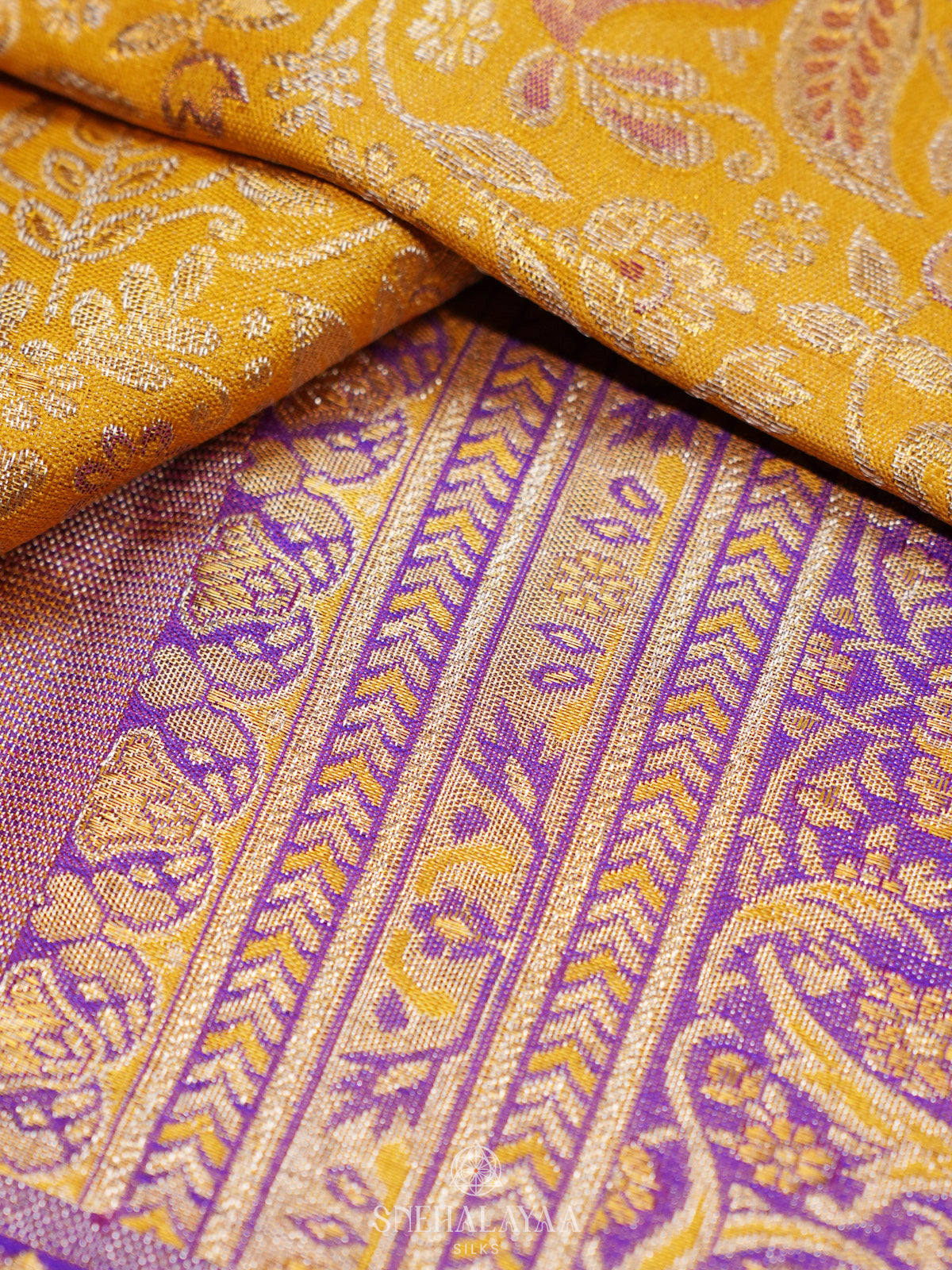 Yellow  Kanjivaram Silk Saree