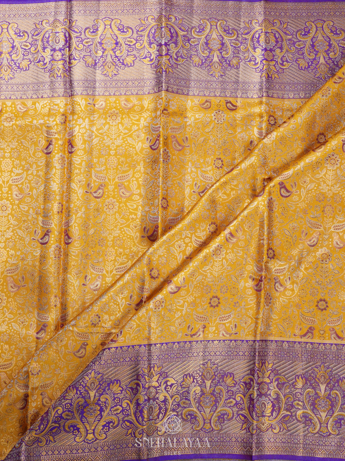 Yellow  Kanjivaram Silk Saree