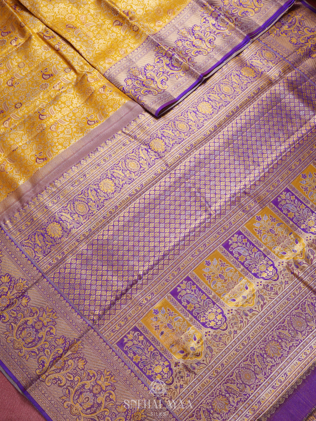 Yellow  Kanjivaram Silk Saree