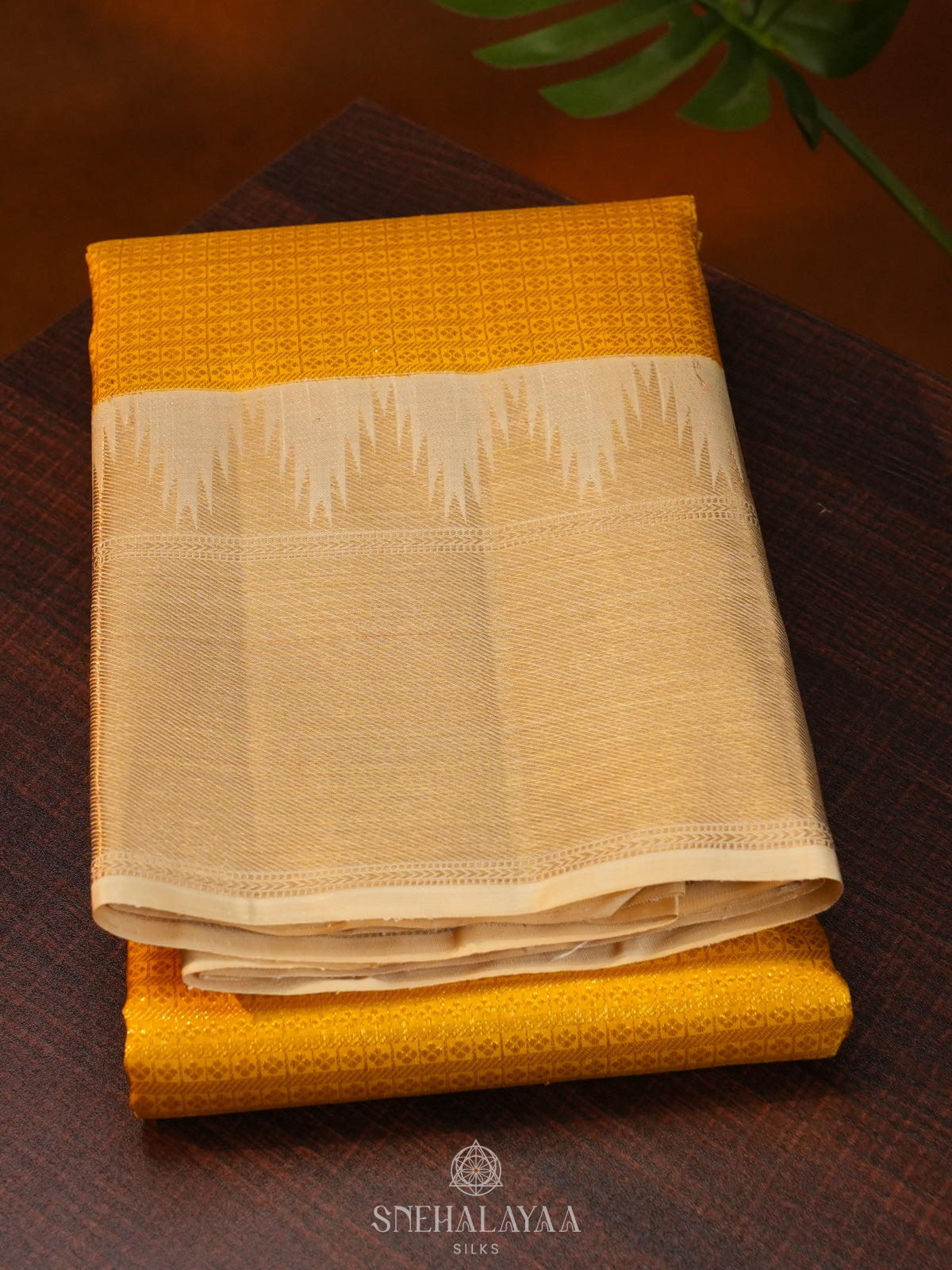 Mango Yellow Kanjivaram Silk Saree