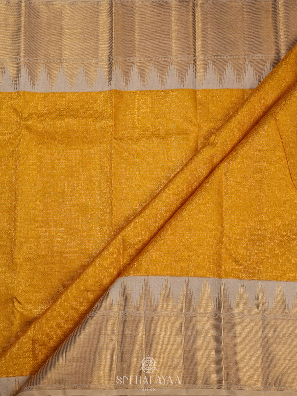 Mango Yellow Kanjivaram Silk Saree