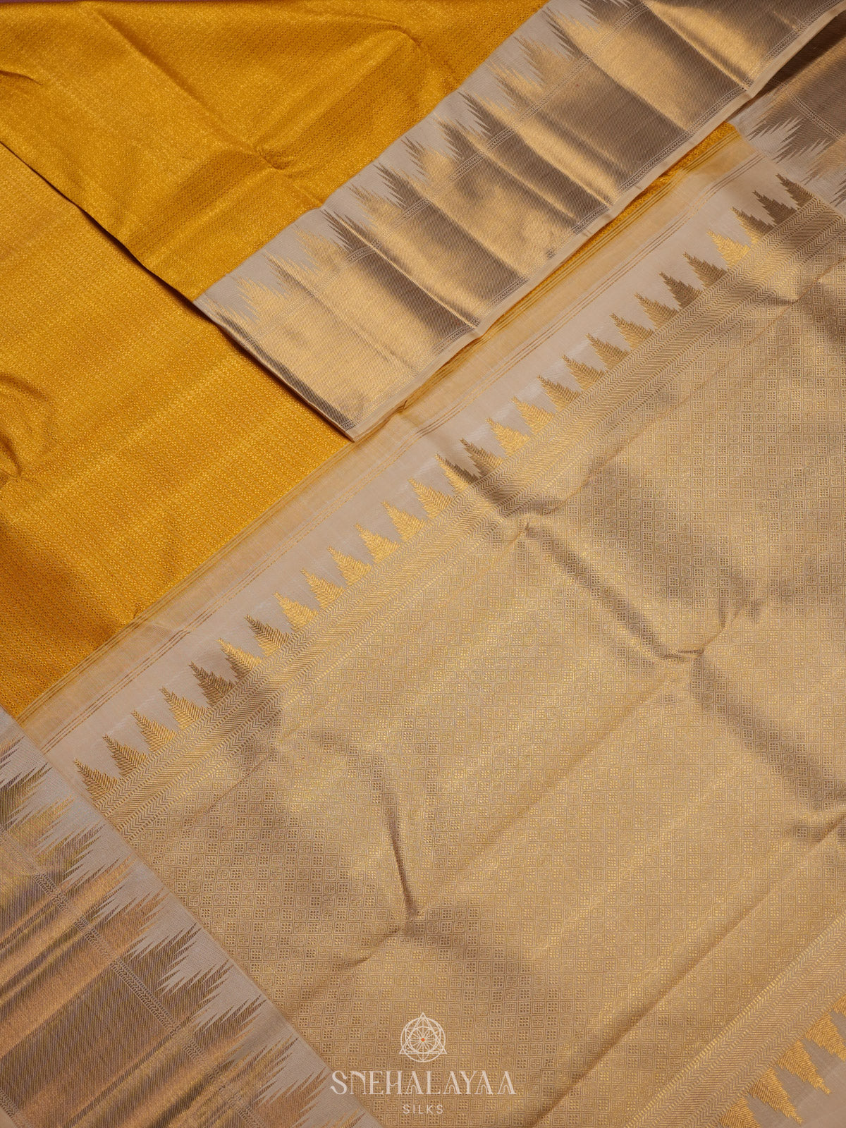 Mango Yellow Kanjivaram Silk Saree