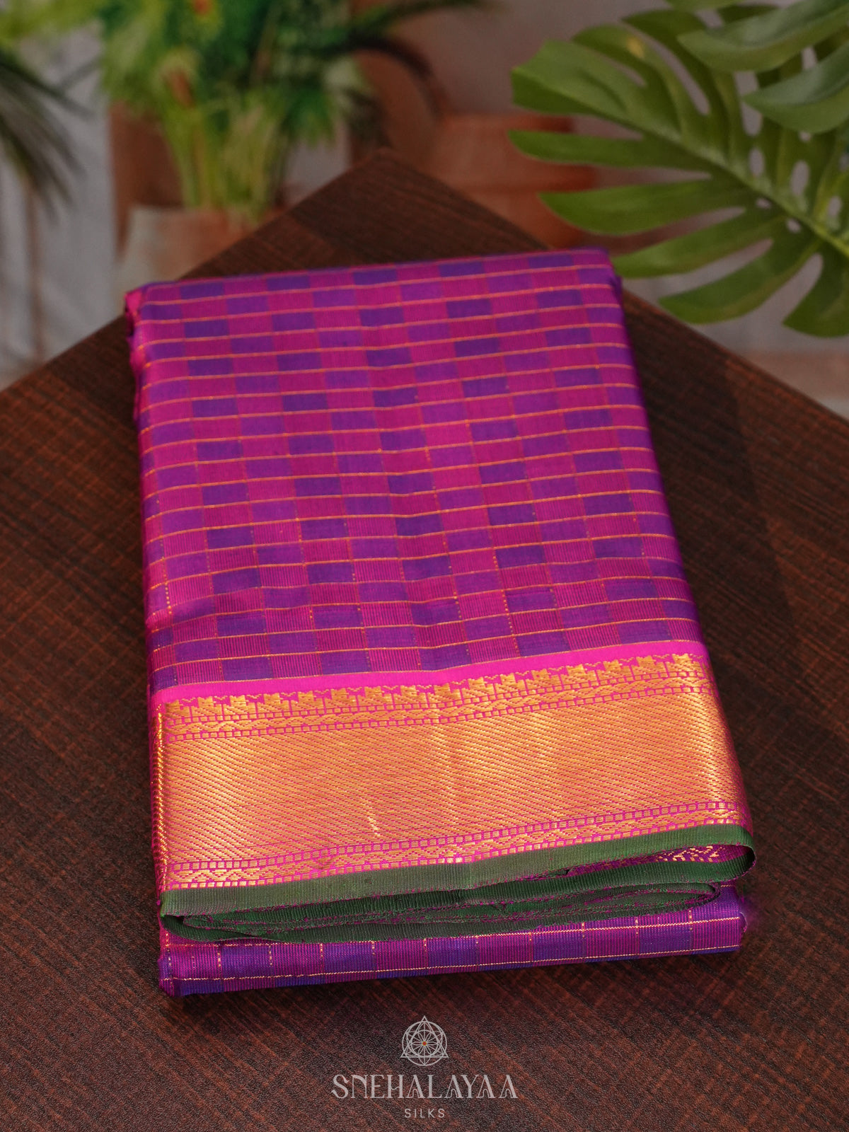 Violet Kanjivaram Silk Saree