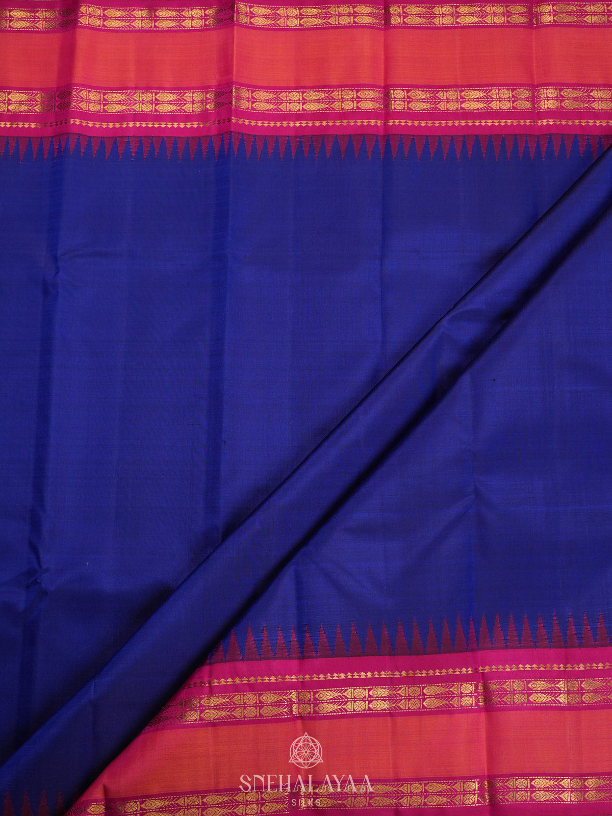 Navy Blue Kanjivaram Silk Saree
