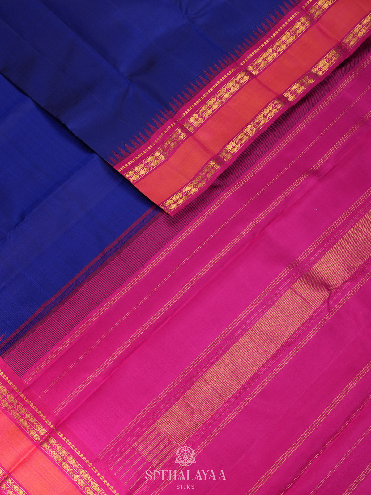 Navy Blue Kanjivaram Silk Saree