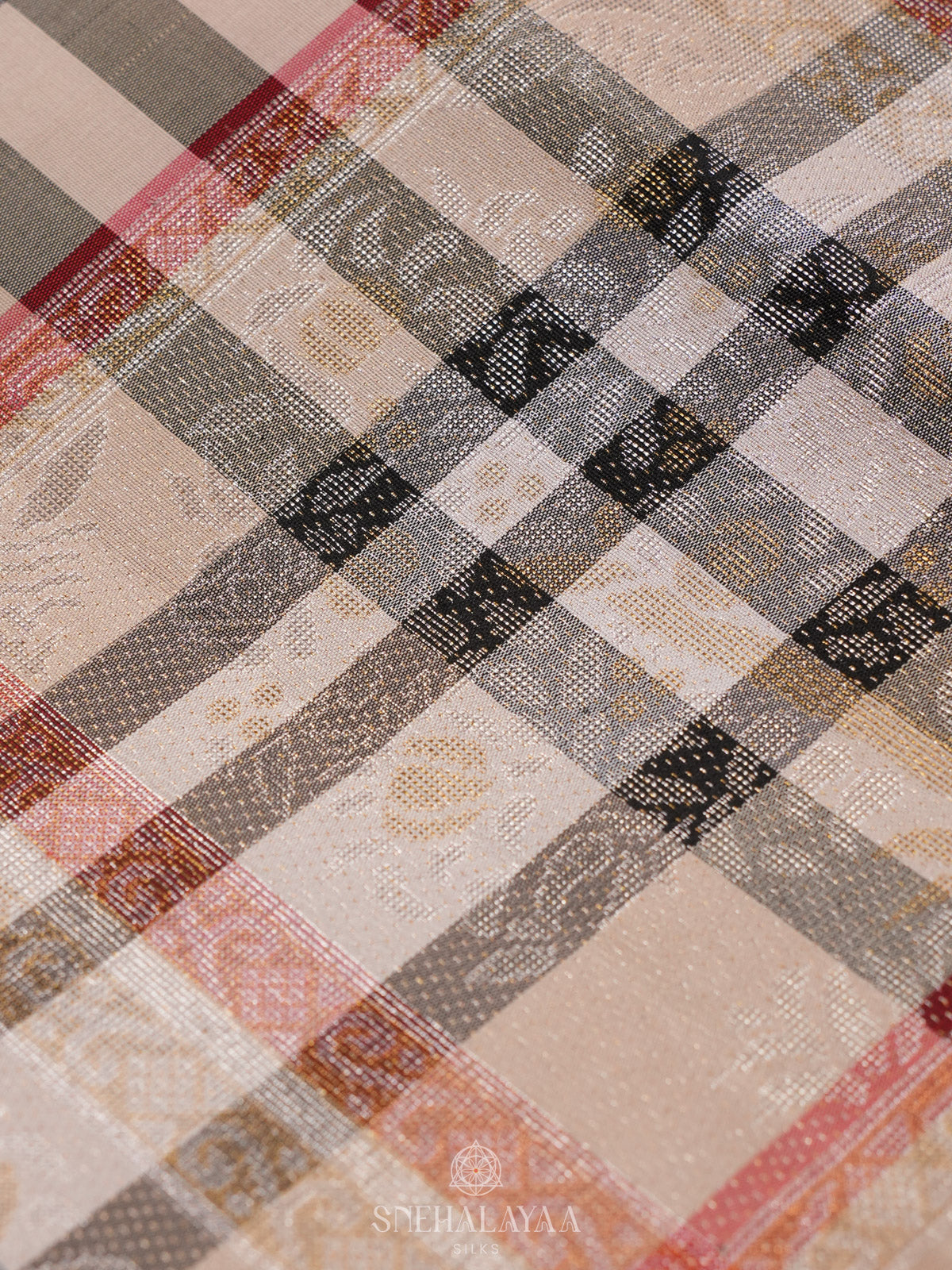 Cream Kanjivaram Silk Saree