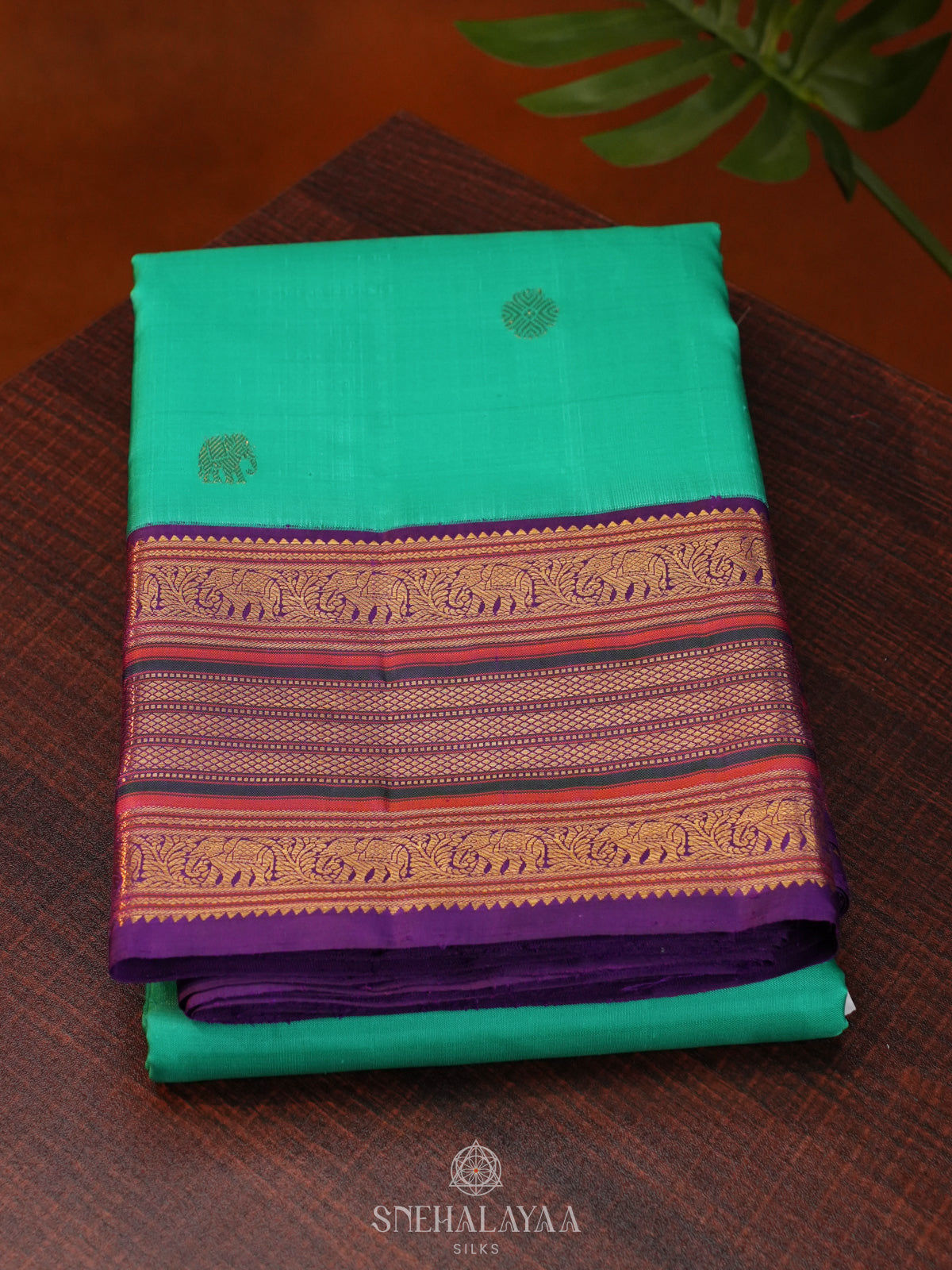 Teal Green Kanjivaram Silk Saree