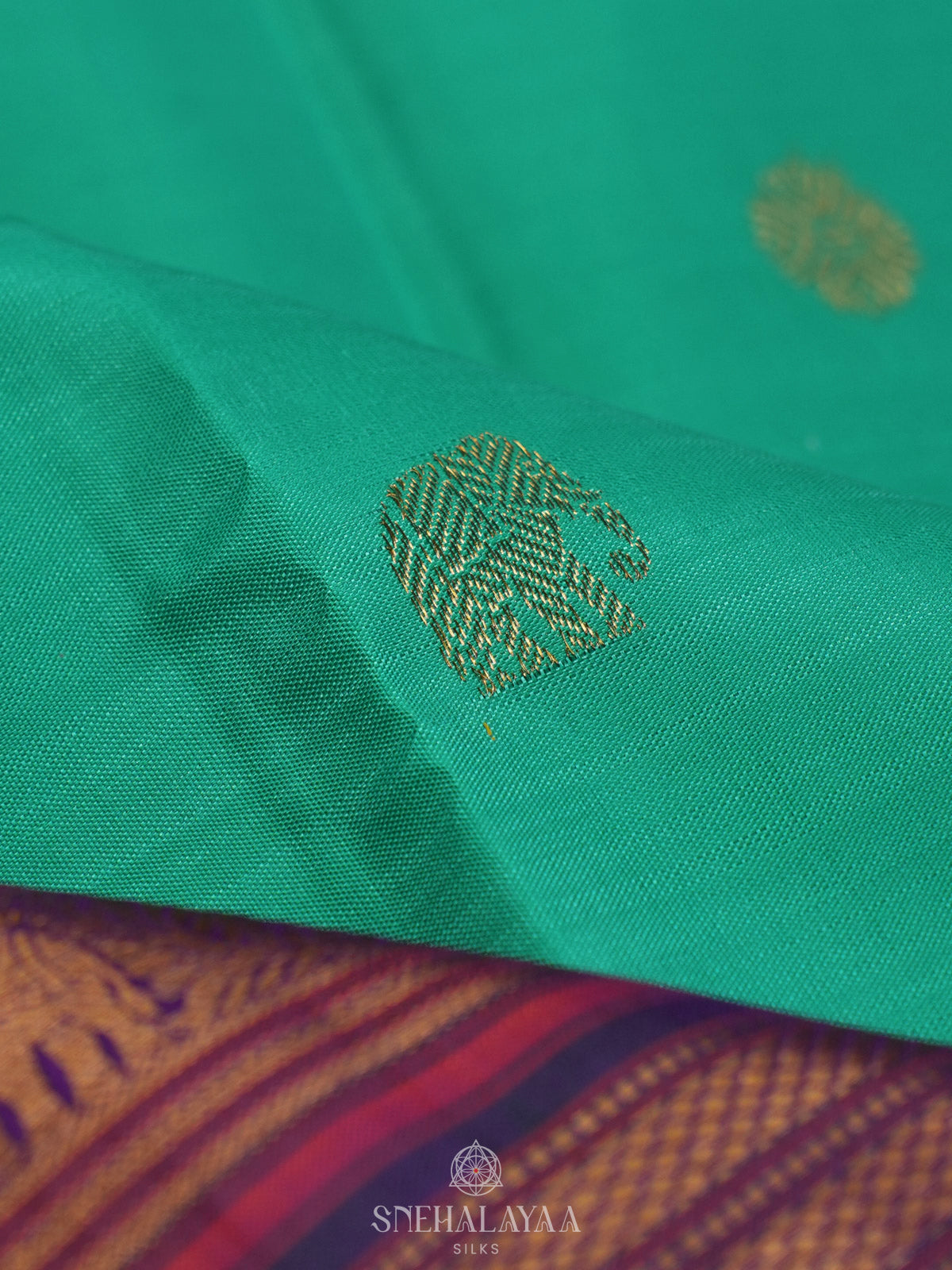 Teal Green Kanjivaram Silk Saree
