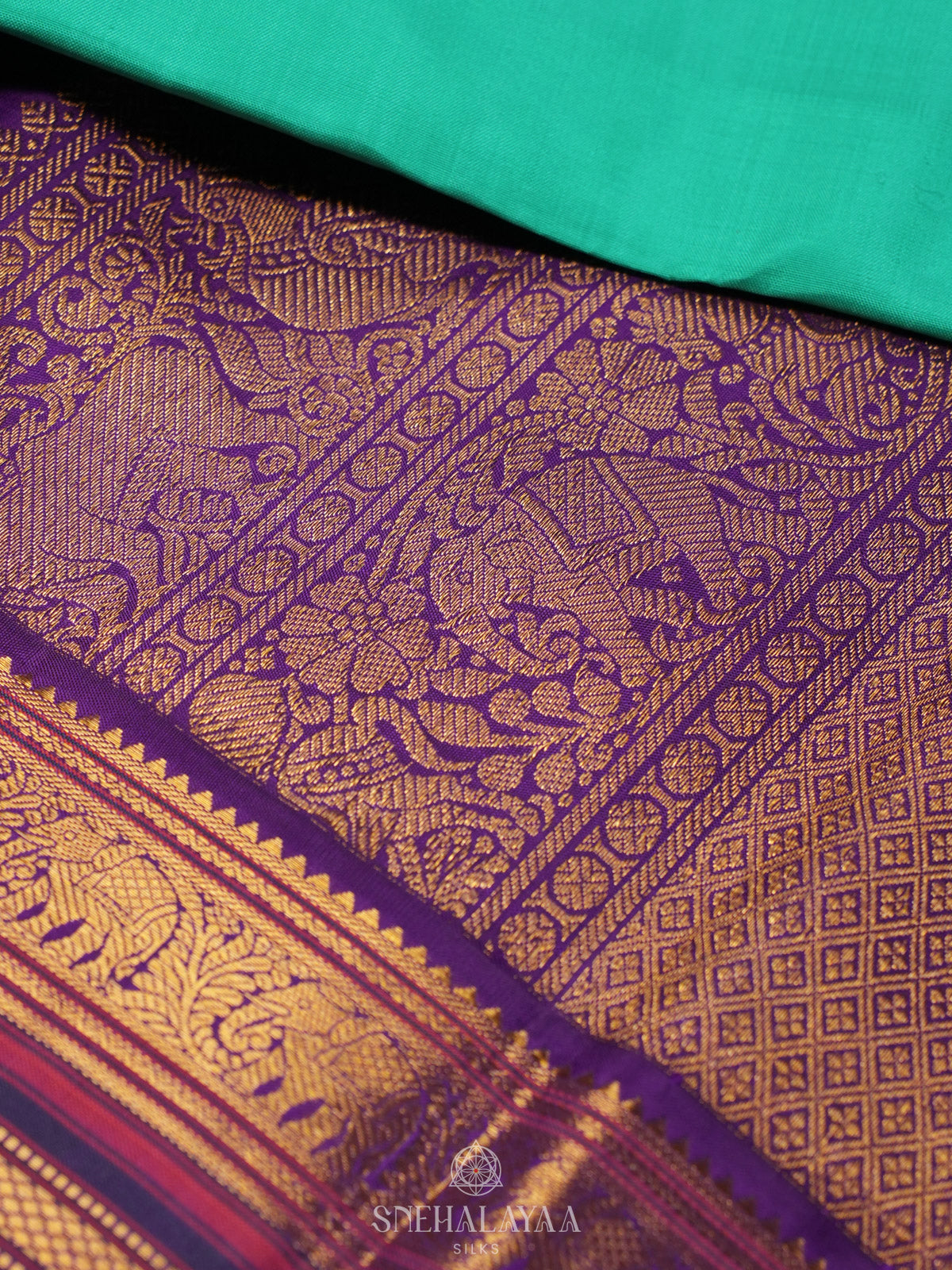Teal Green Kanjivaram Silk Saree