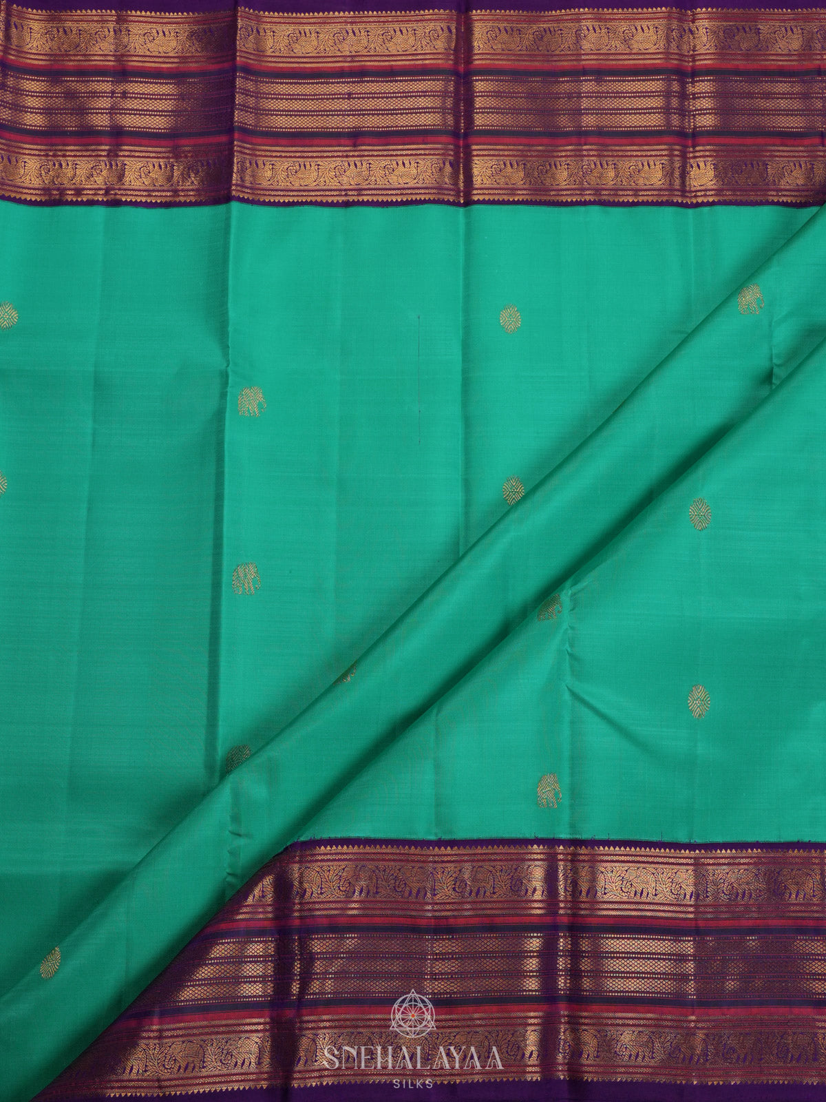 Teal Green Kanjivaram Silk Saree