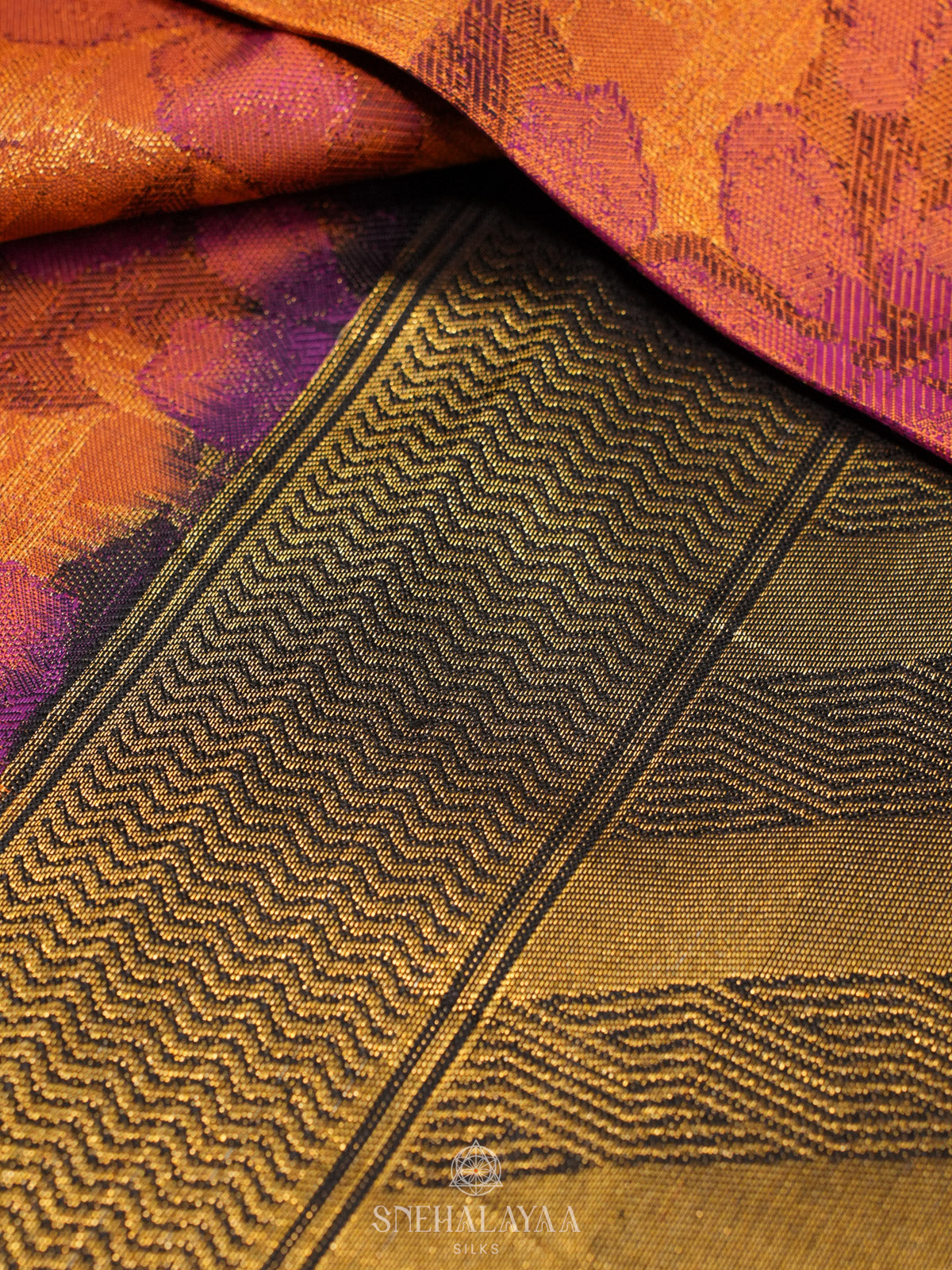Orange Kanjivaram Silk Saree