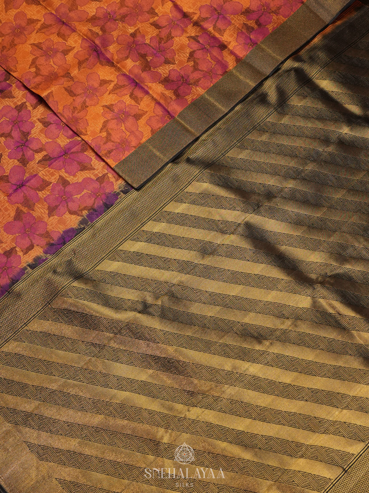 Orange Kanjivaram Silk Saree