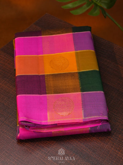 Multicolour Kanjivaram Silk Saree