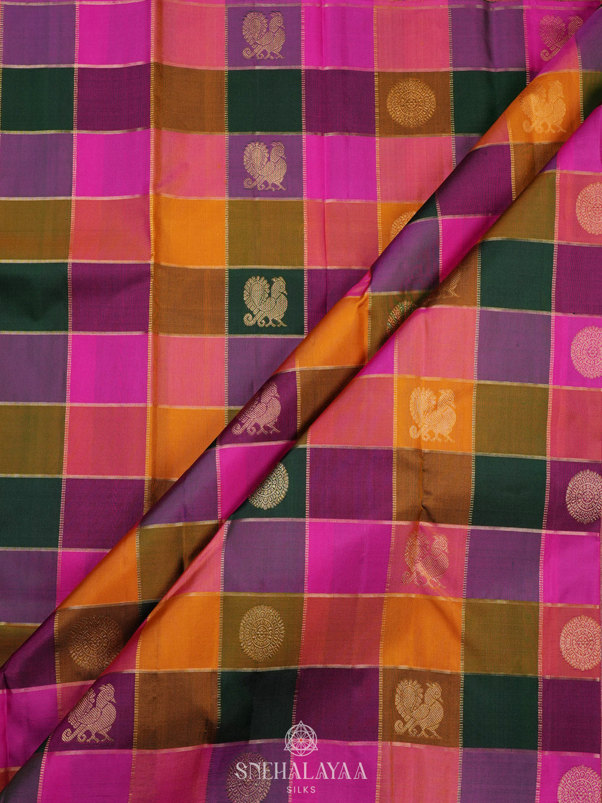 Multicolour Kanjivaram Silk Saree
