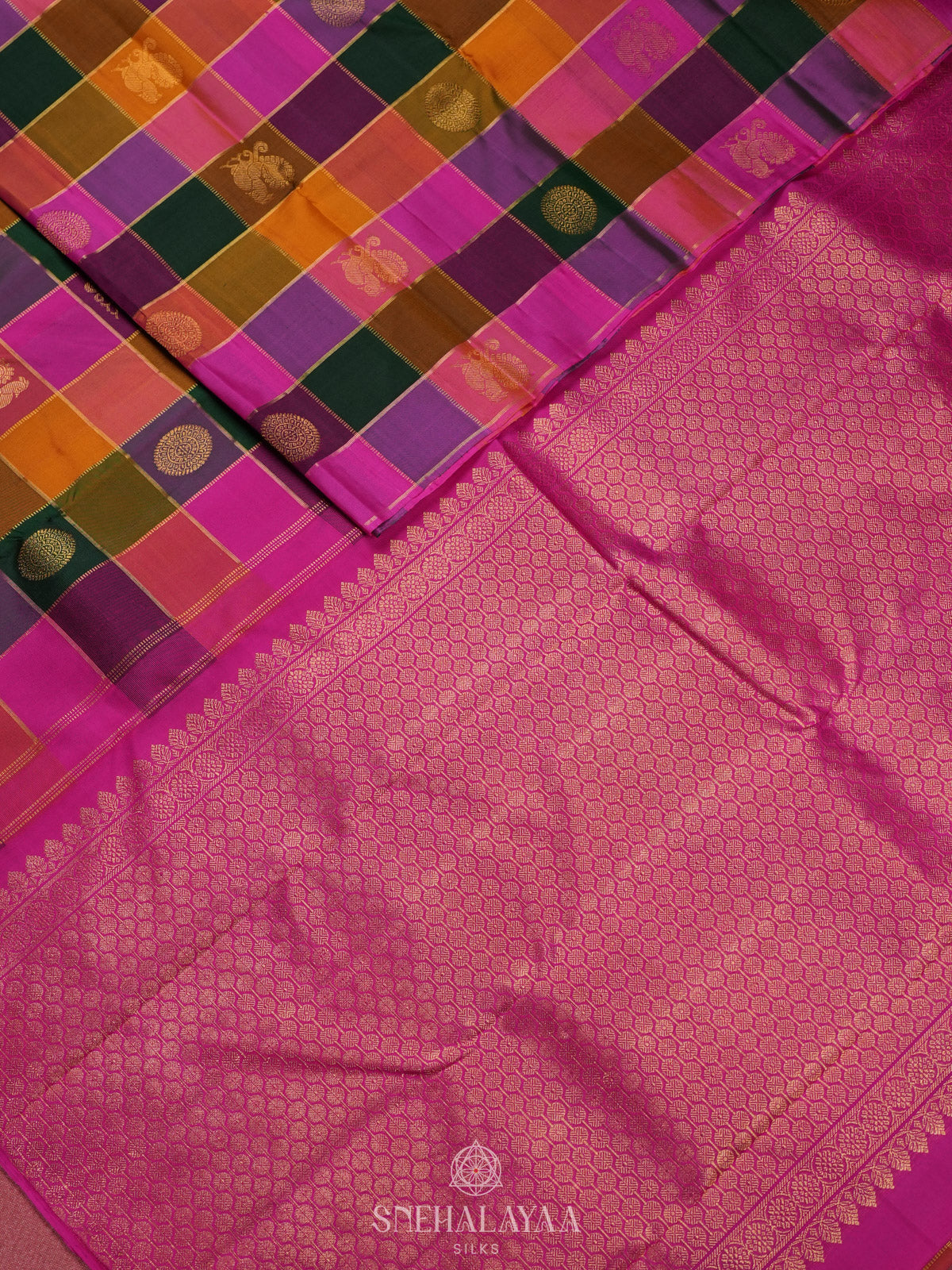 Multicolour Kanjivaram Silk Saree