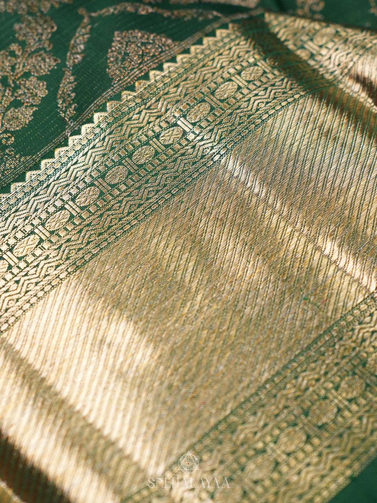 Emerald Green Kanjivaram Silk Saree