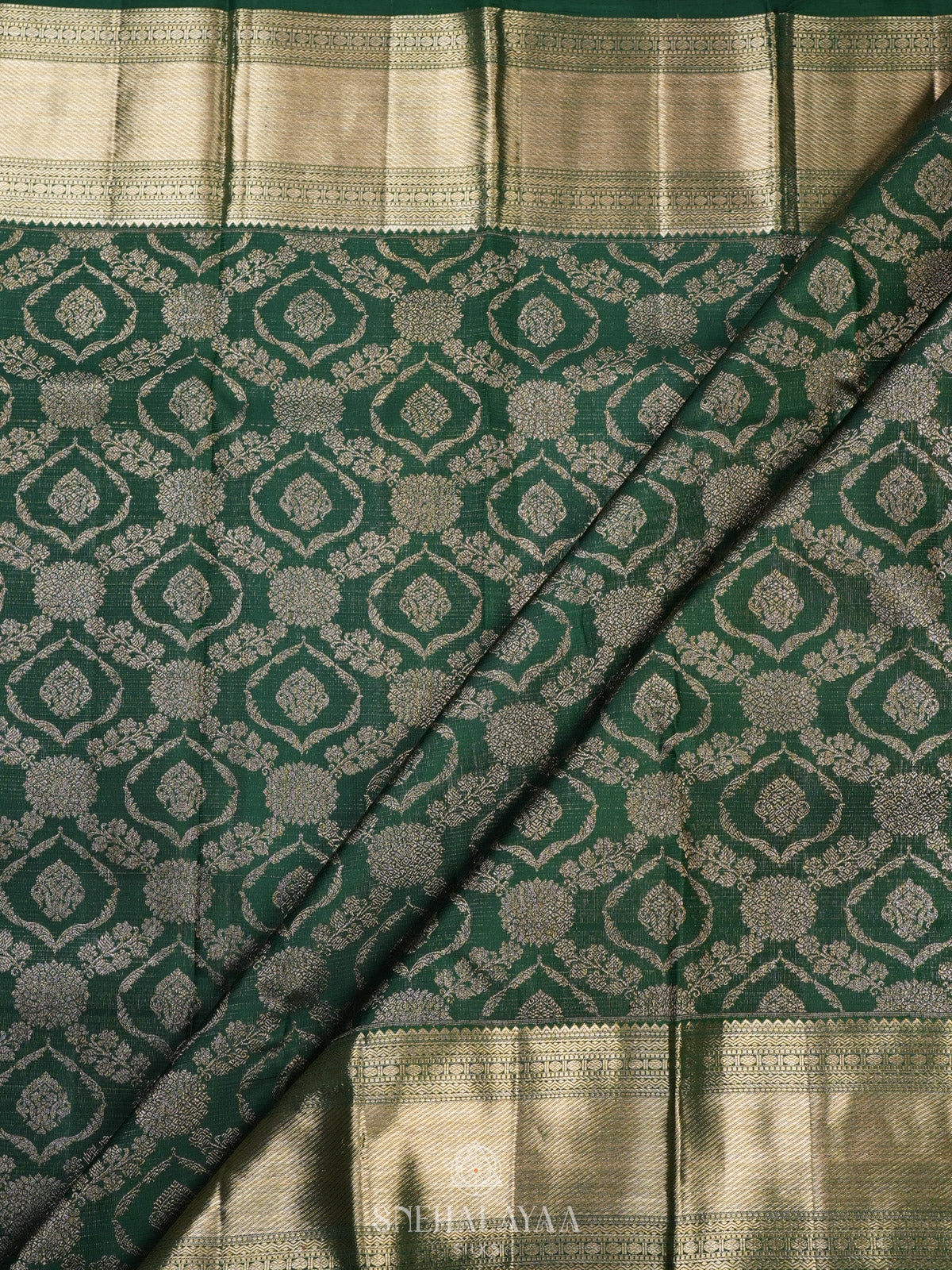 Emerald Green Kanjivaram Silk Saree