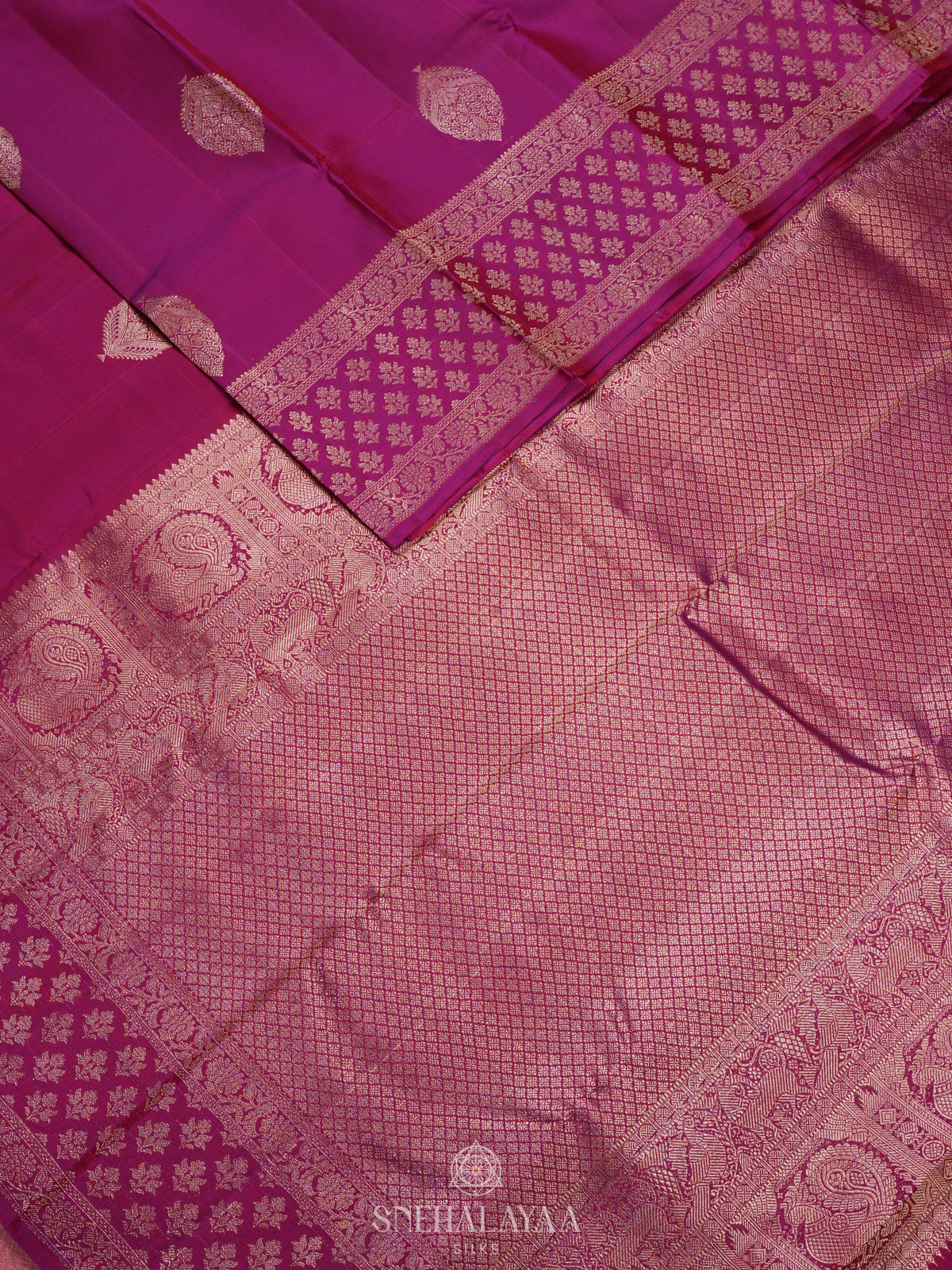 Magenta Pink Kanjivaram Silk Saree