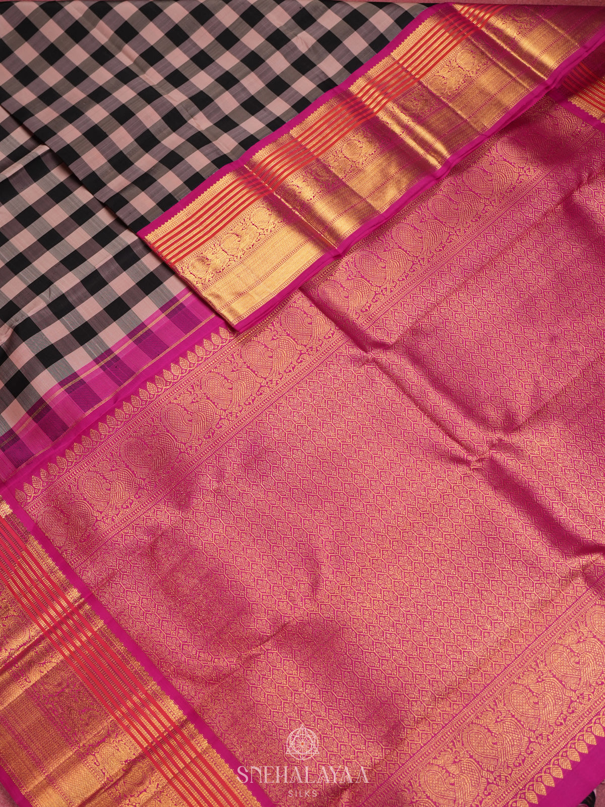 Black Kanjivaram Silk Saree