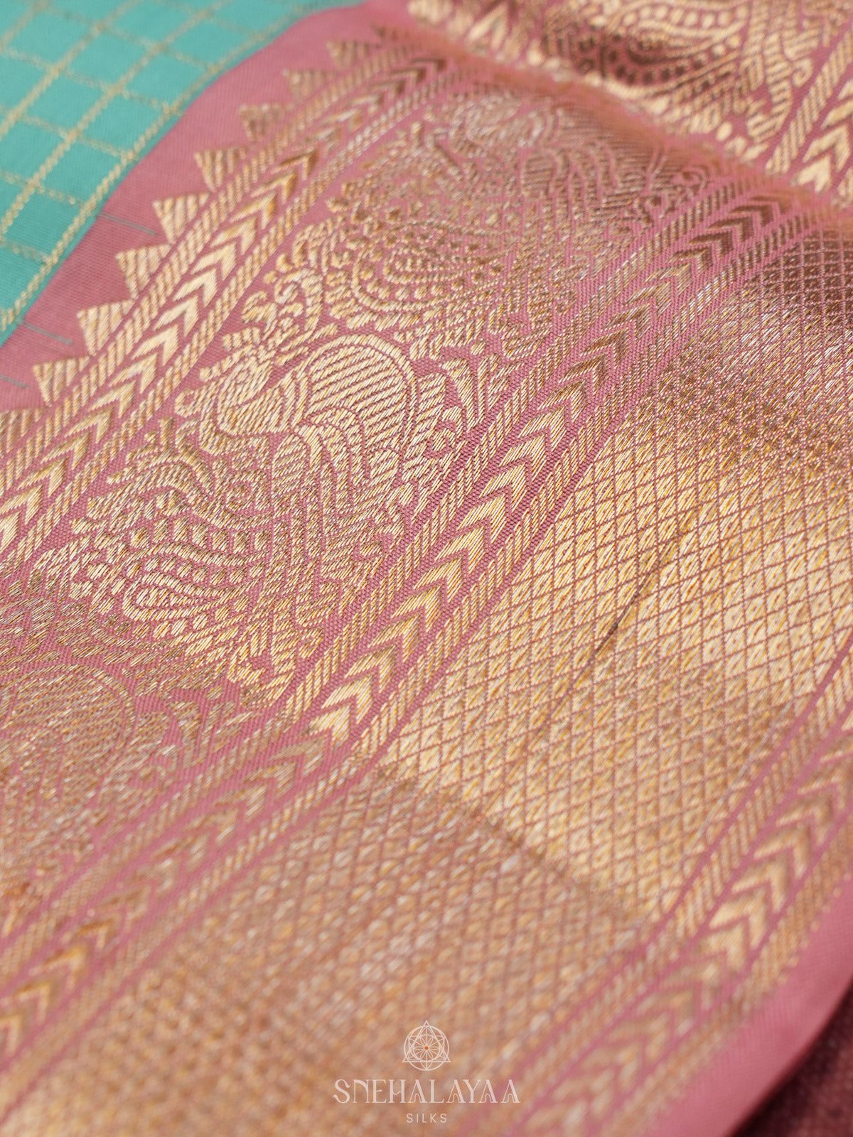 Mint Green Kanjivaram Silk Saree