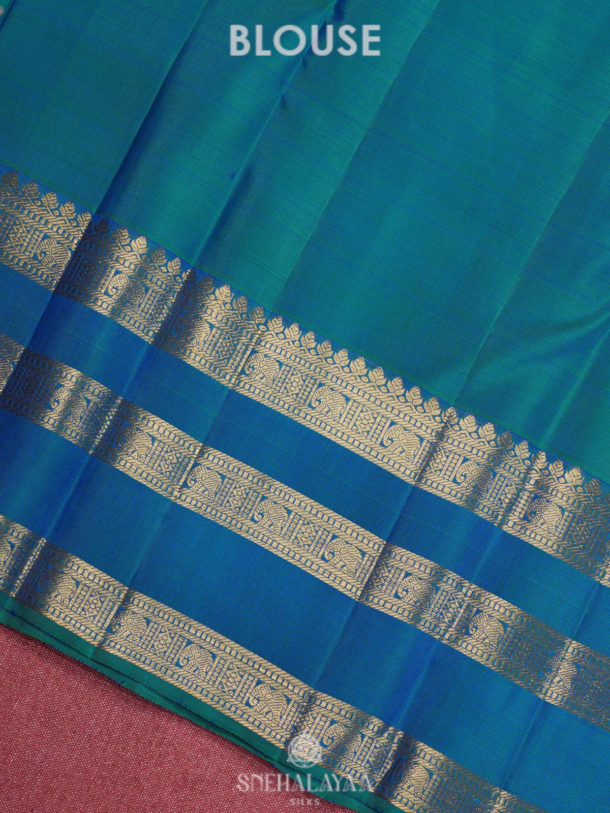 Peacock Blue Kanjivaram Silk Saree