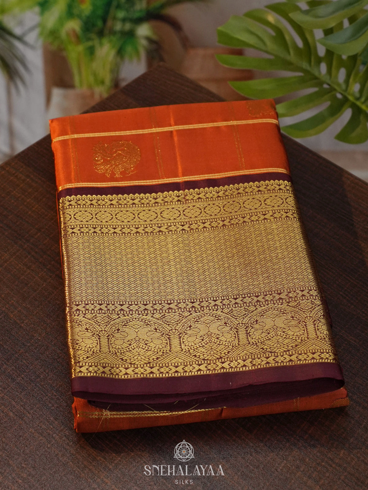Orange Kanjivaram Silk Saree