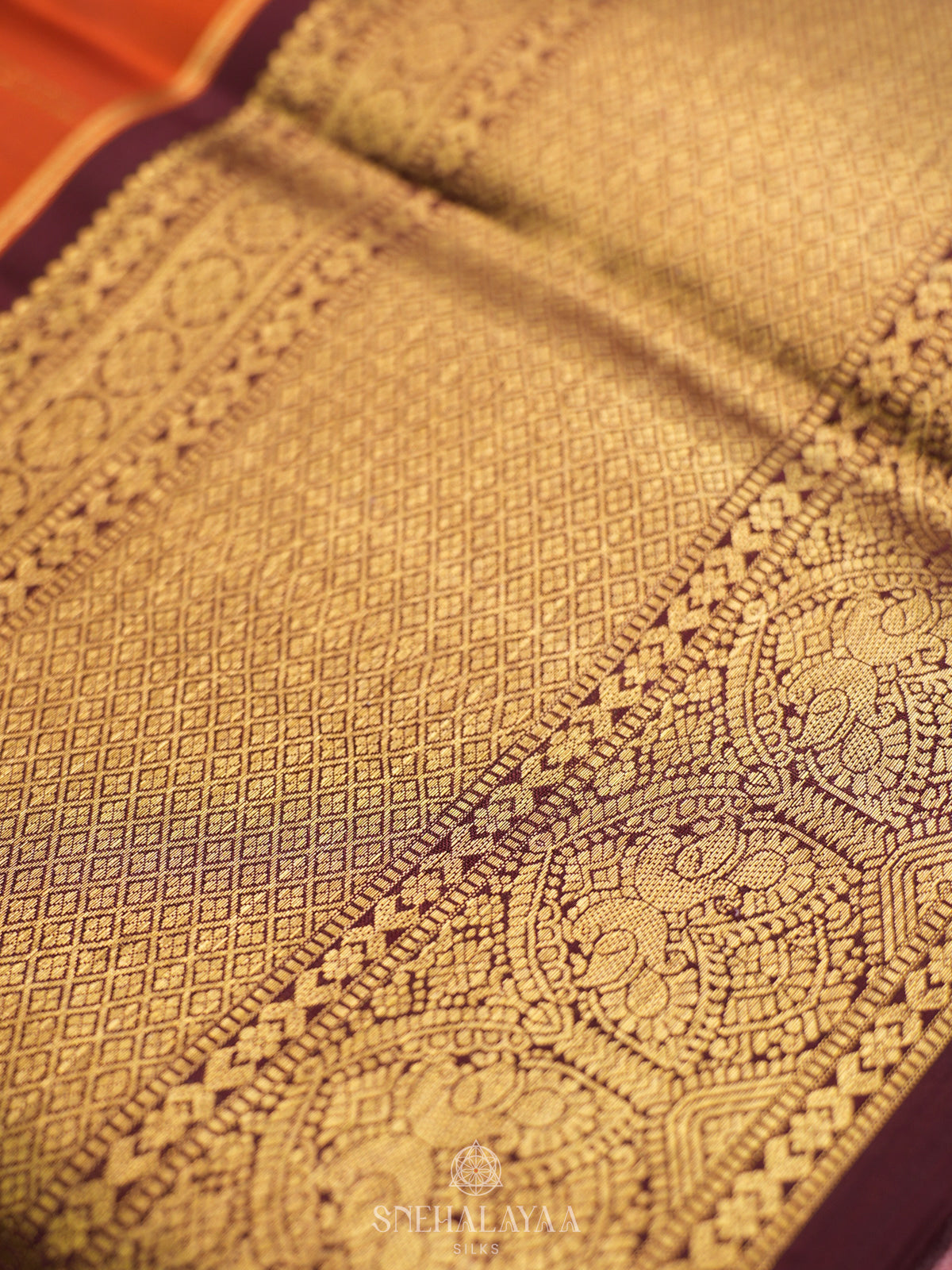 Orange Kanjivaram Silk Saree
