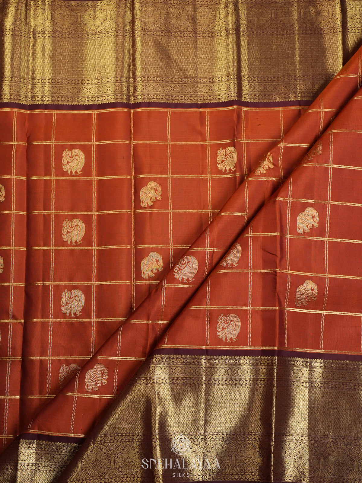 Orange Kanjivaram Silk Saree