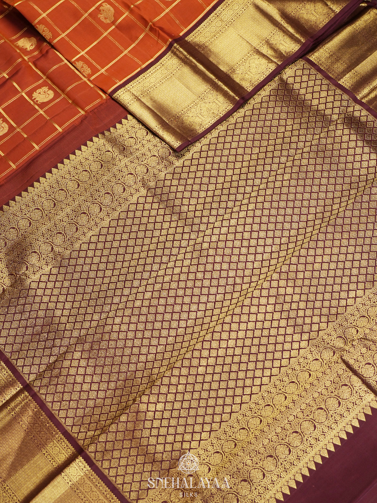 Orange Kanjivaram Silk Saree