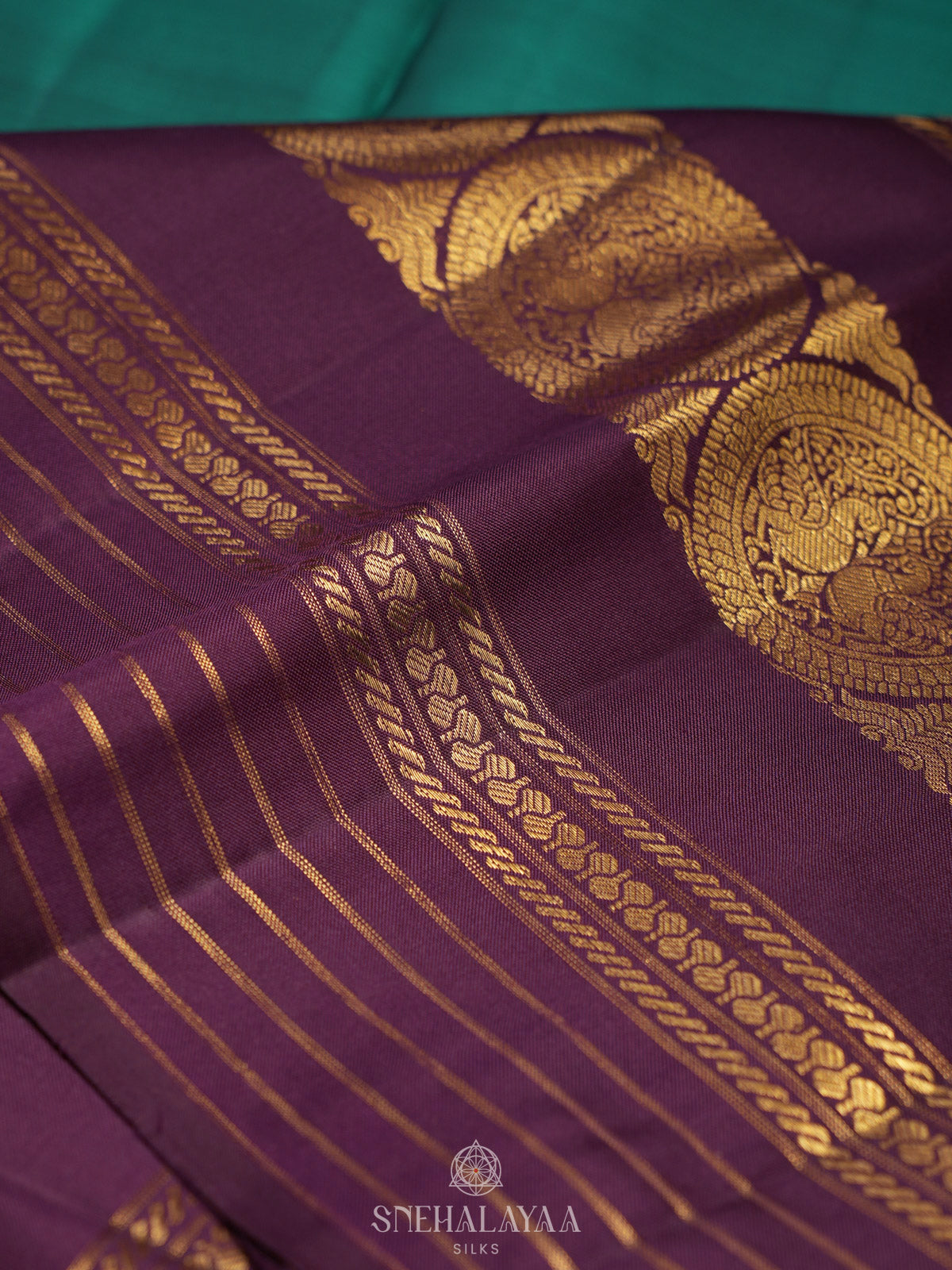 Teal Green Kanjivaram Silk Saree