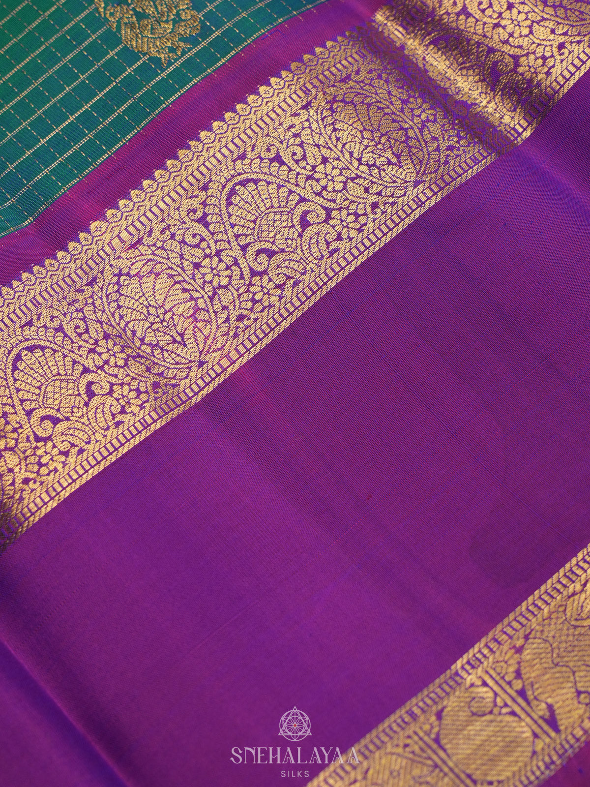 Peacock Blue Kanjivaram Silk Saree