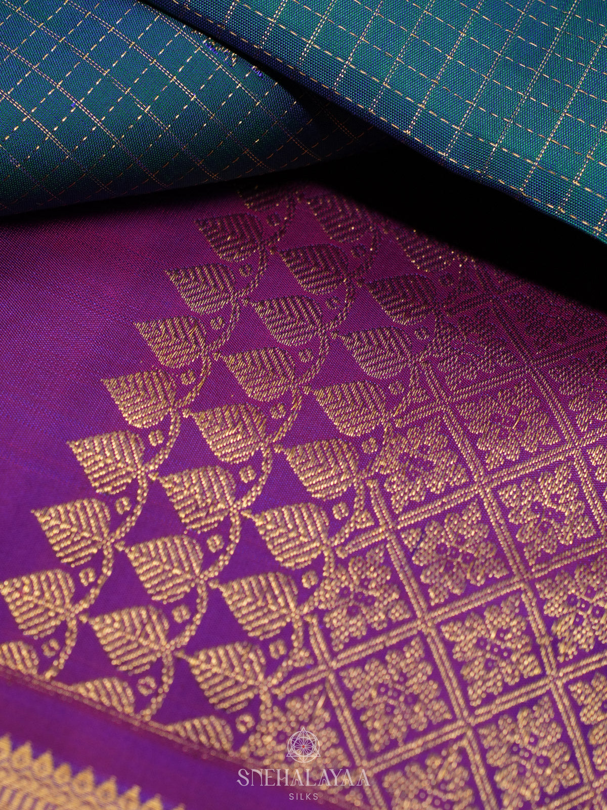 Peacock Blue Kanjivaram Silk Saree