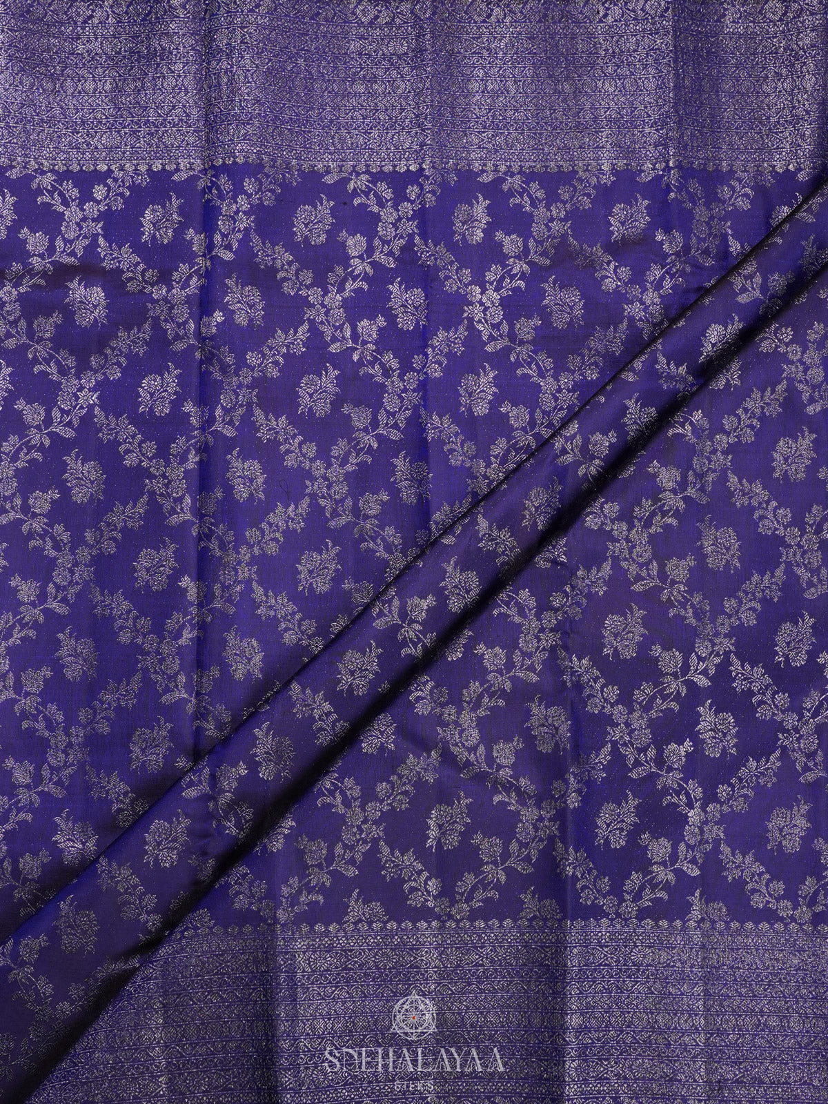 Navy Blue Kanjivaram Silk Saree