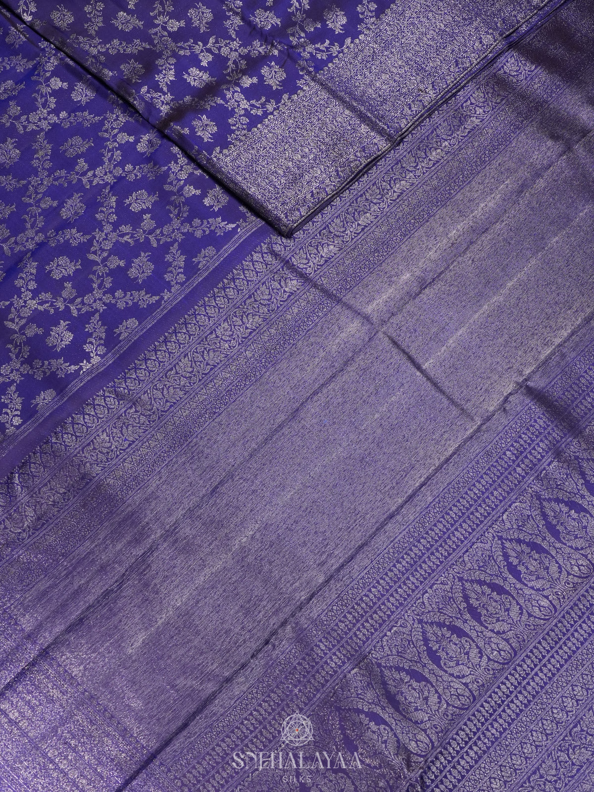 Navy Blue Kanjivaram Silk Saree