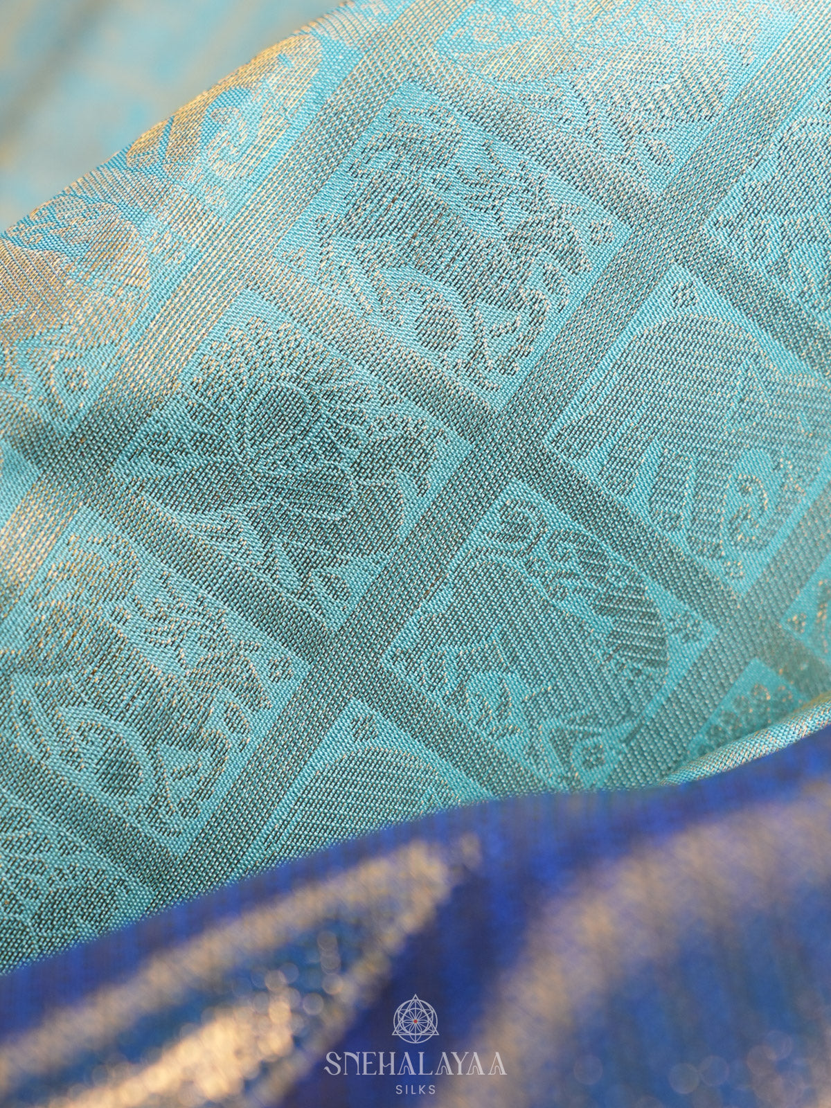 Sky Blue Kanjivaram Silk Saree