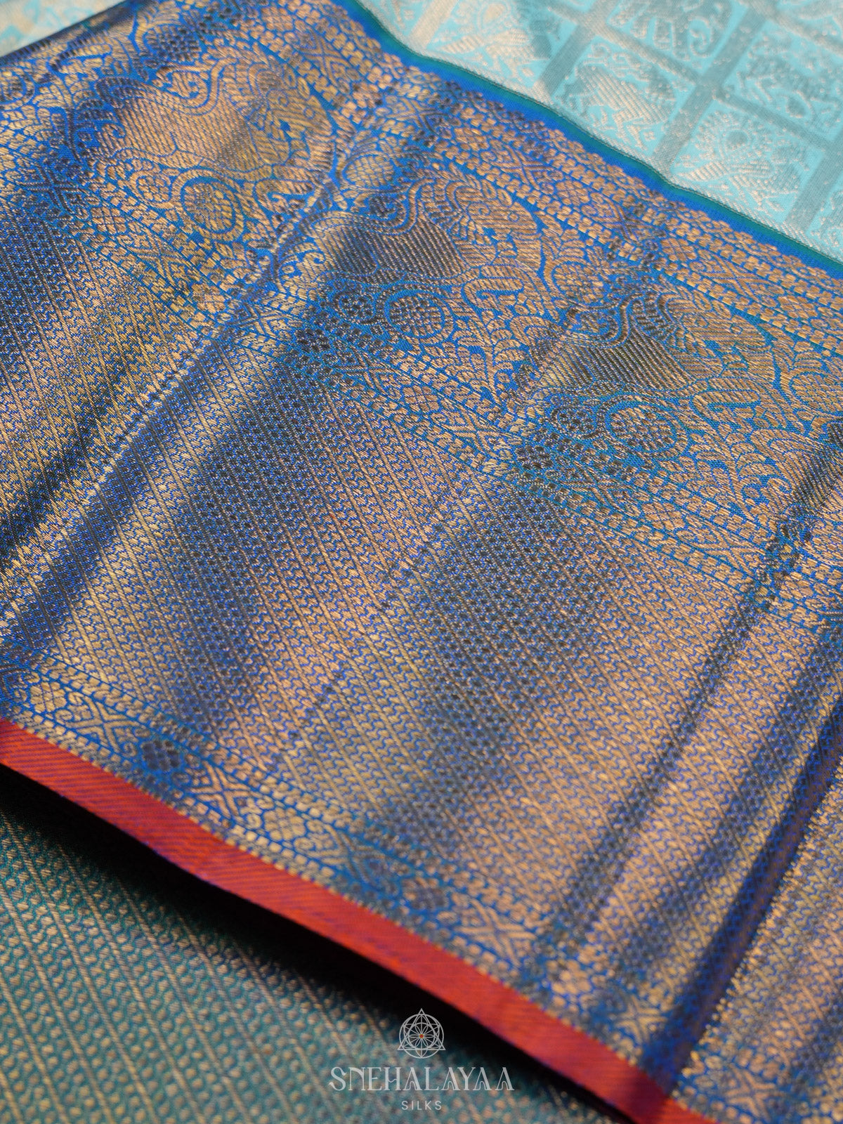 Sky Blue Kanjivaram Silk Saree