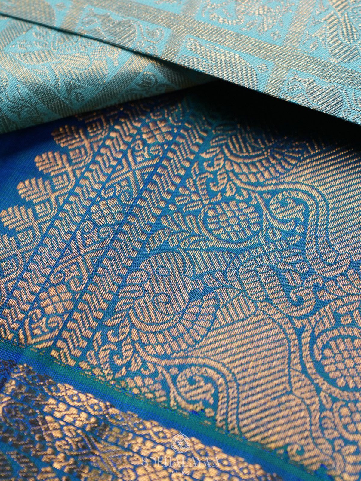 Sky Blue Kanjivaram Silk Saree