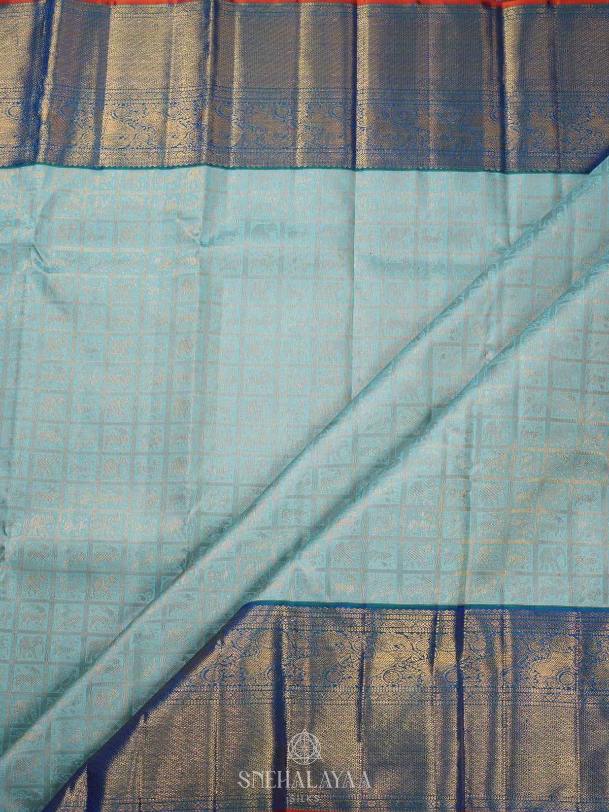 Sky Blue Kanjivaram Silk Saree