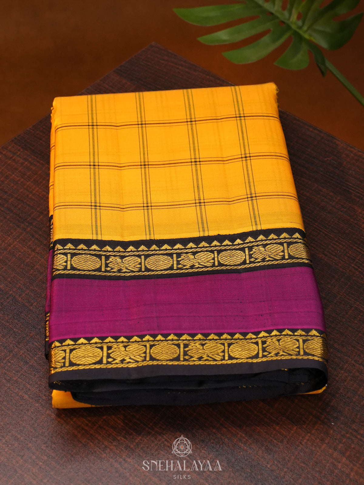 Mango Yellow Kanjivaram Silk Saree