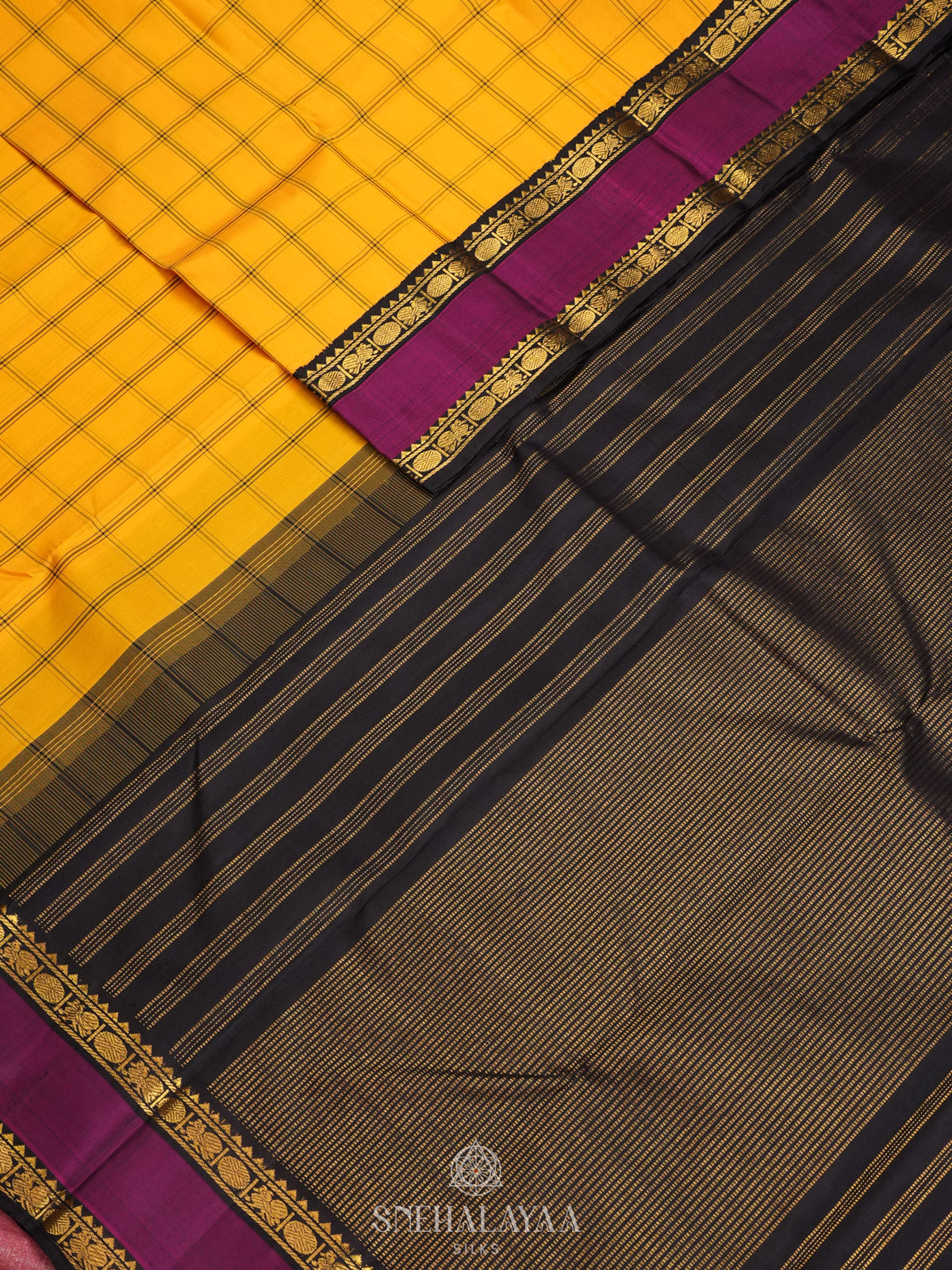 Mango Yellow Kanjivaram Silk Saree