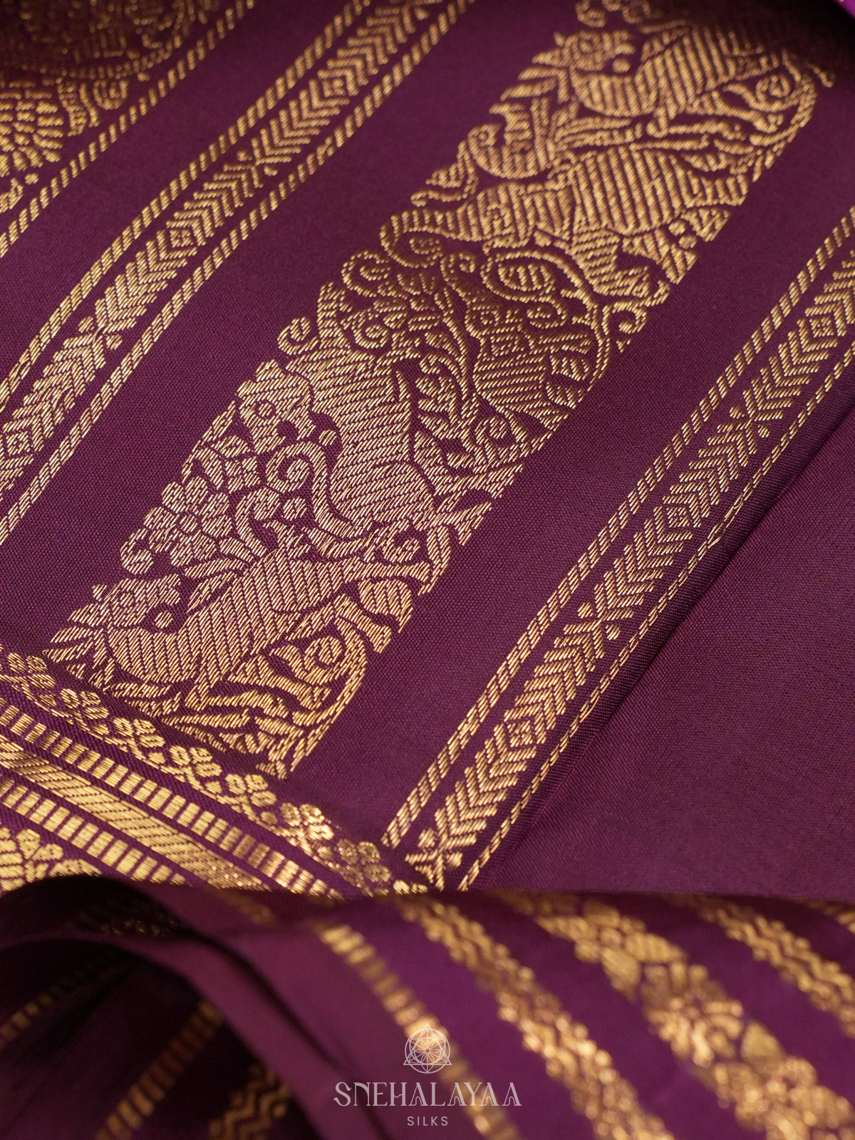 Magenta Kanjivaram Silk Saree
