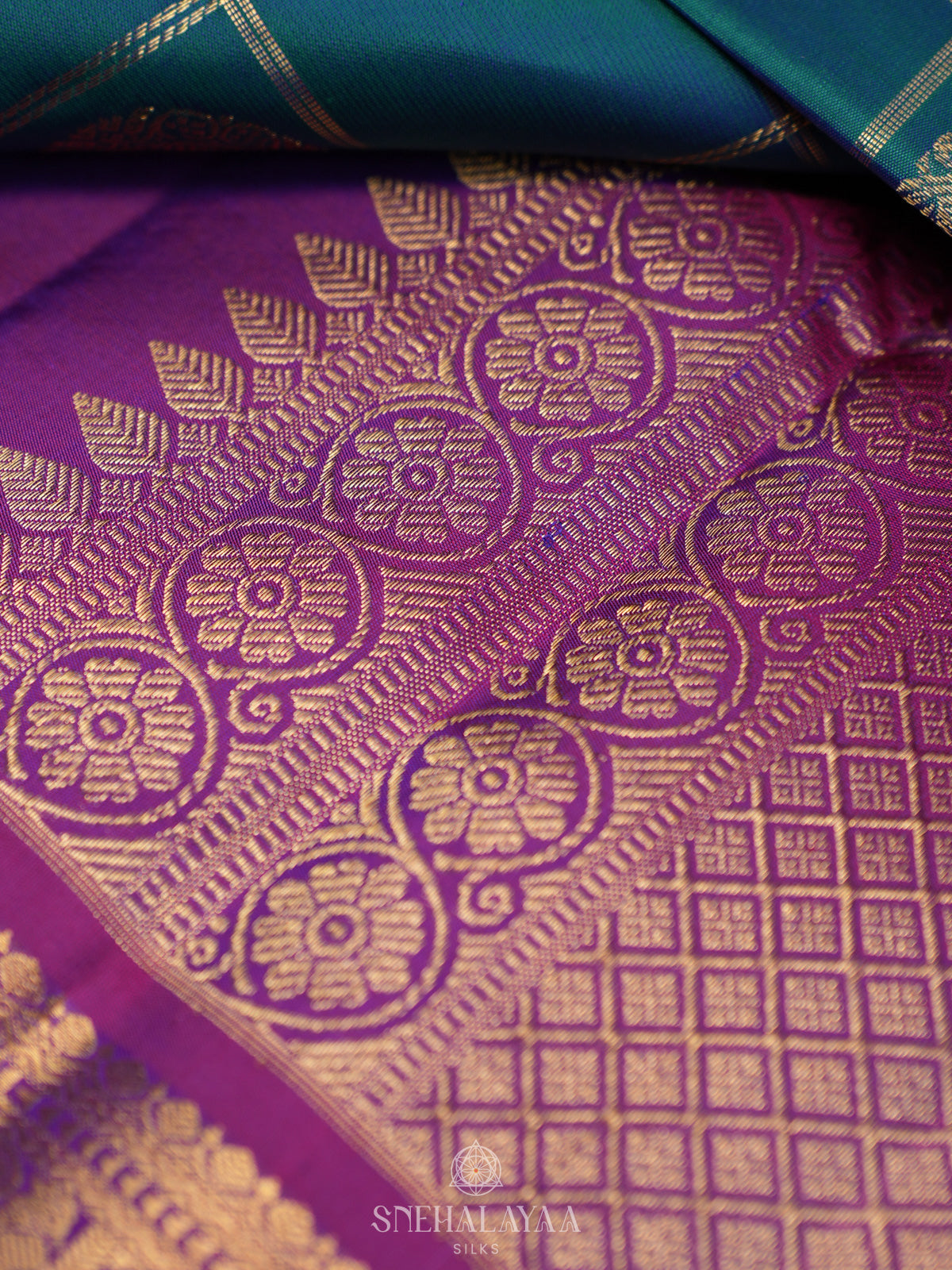 Peacock Blue Kanjivaram Silk Saree