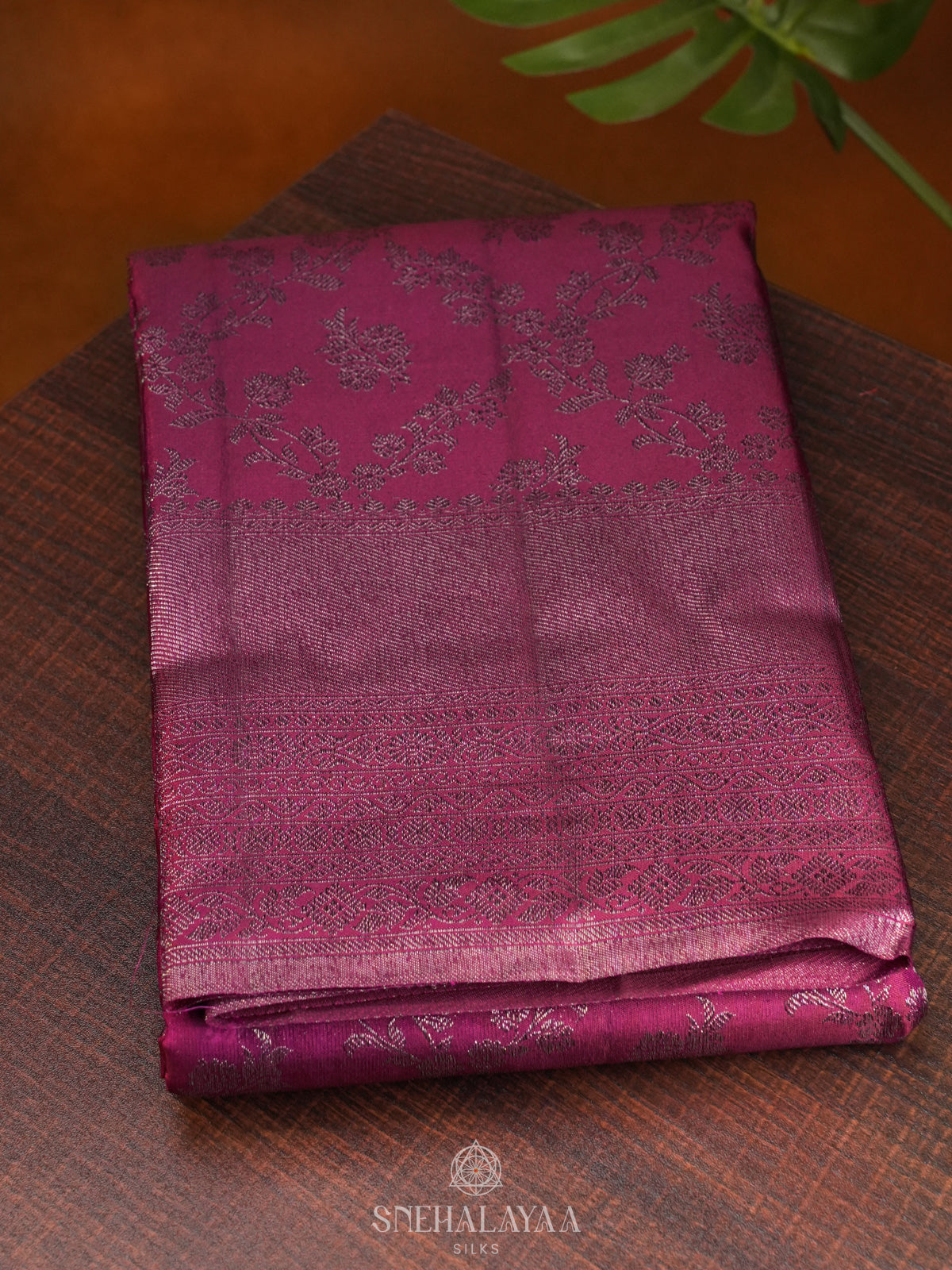 Wine Kanjivaram Silk Saree