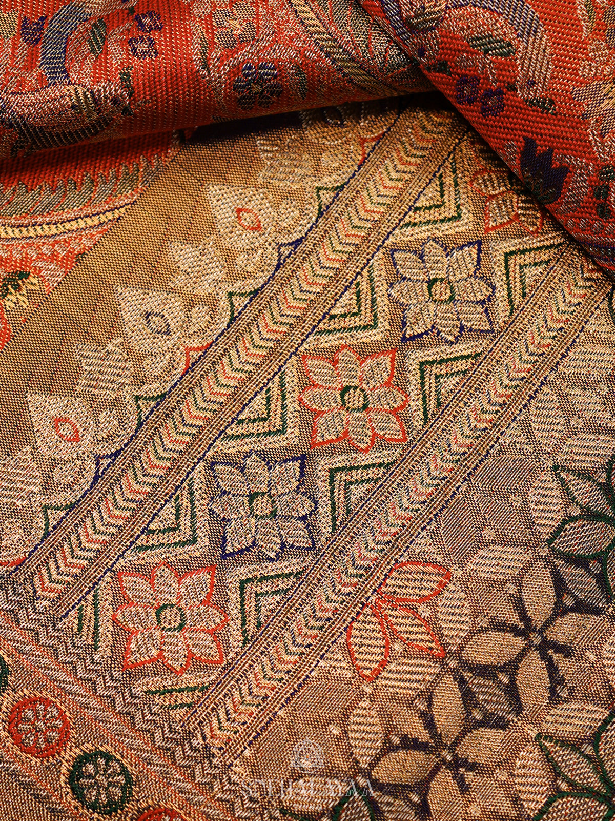 Orange Kanjivaram Silk Saree