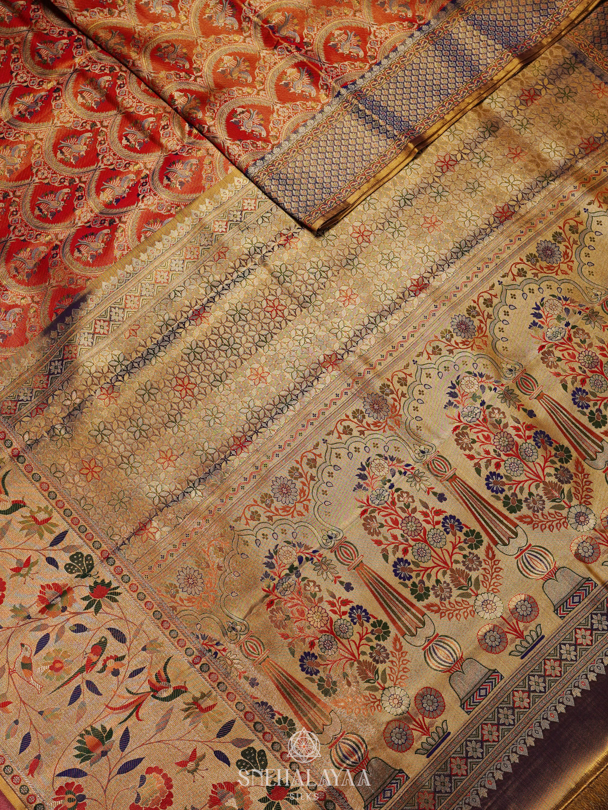 Orange Kanjivaram Silk Saree