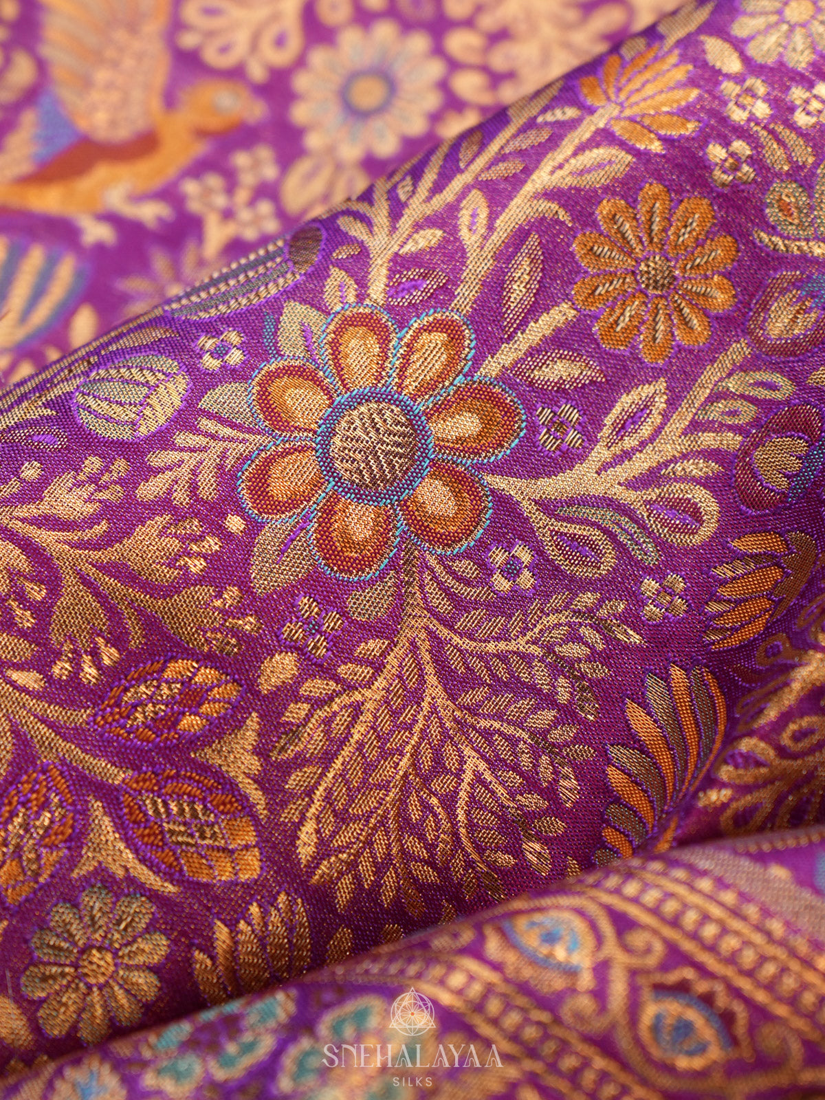 Purple Kanjivaram Silk Saree