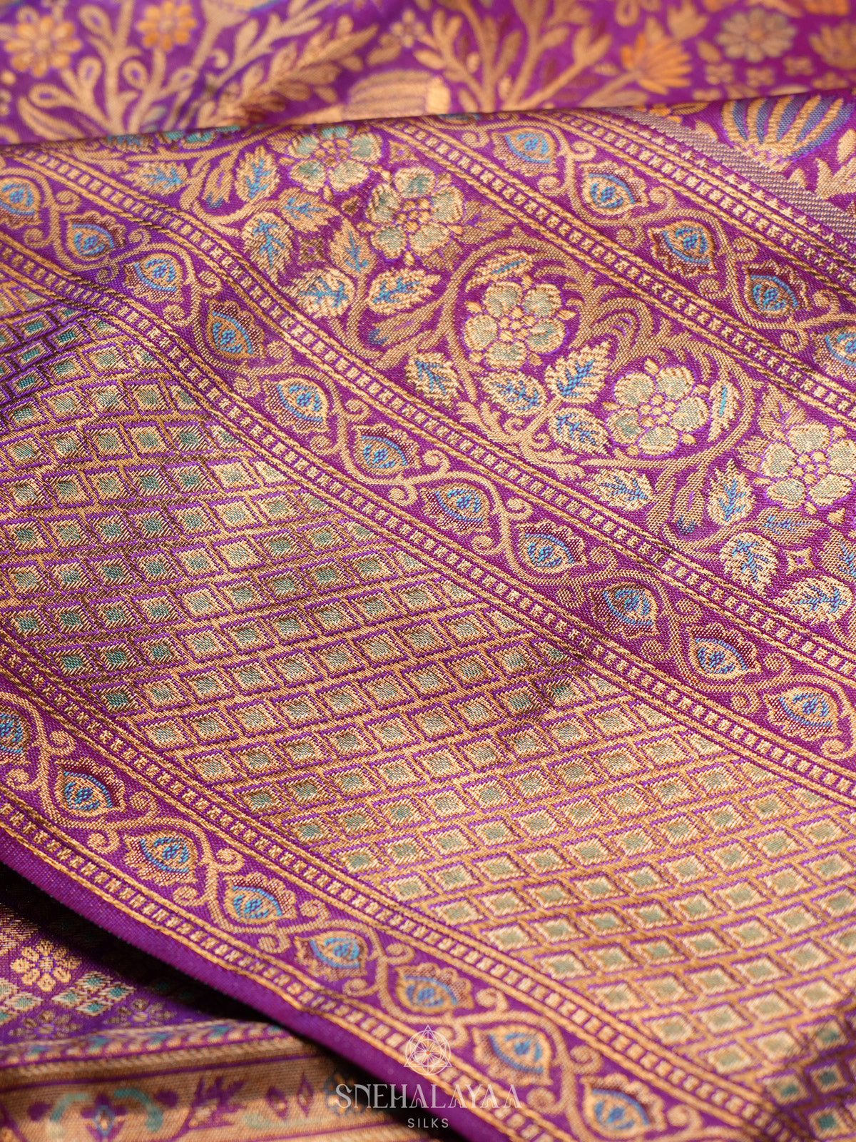Purple Kanjivaram Silk Saree