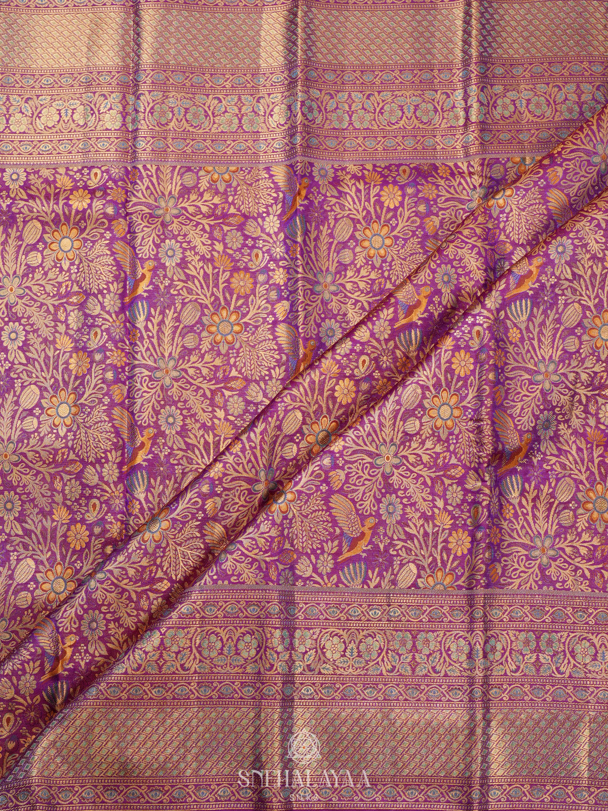 Purple Kanjivaram Silk Saree