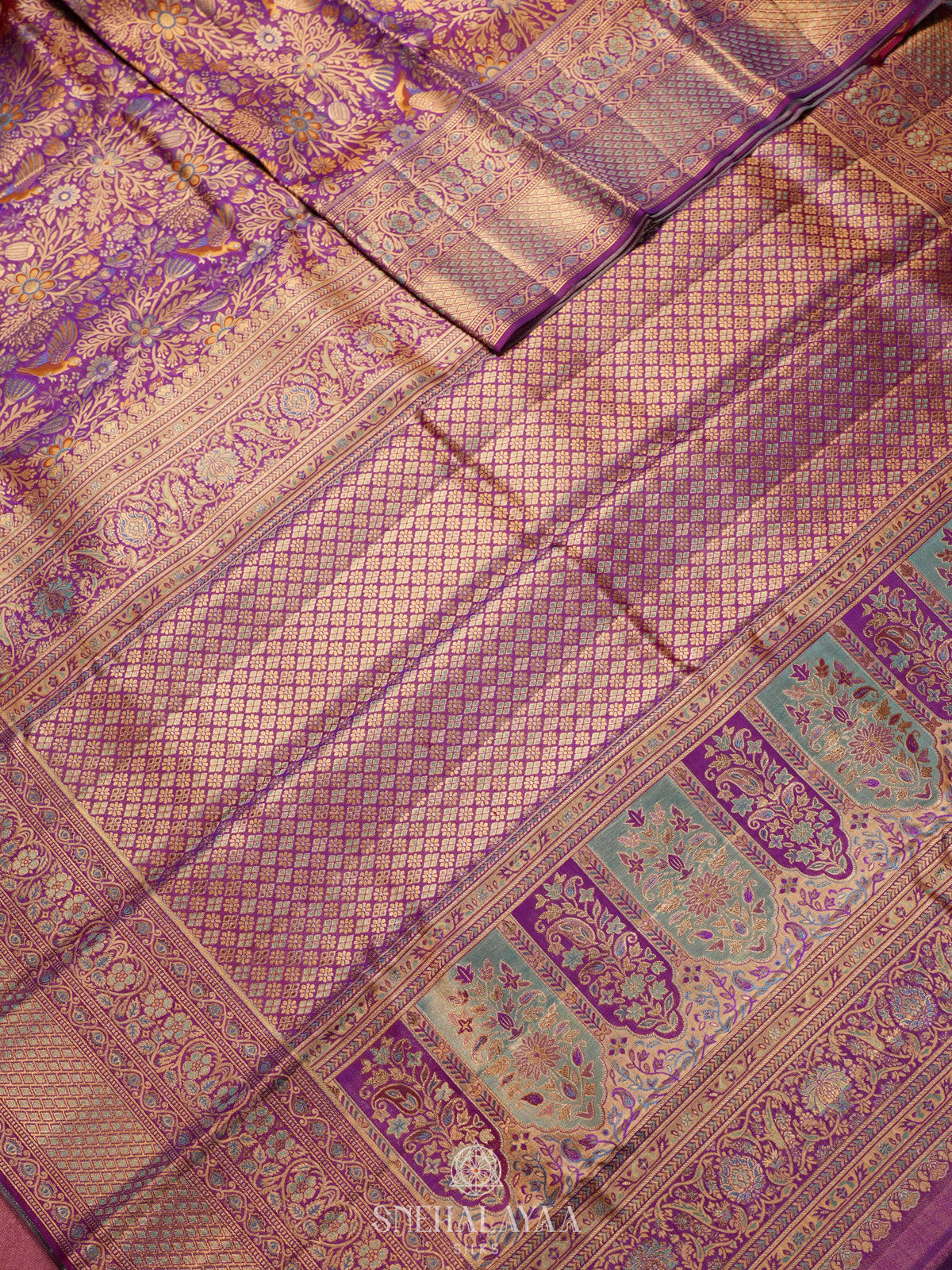Purple Kanjivaram Silk Saree