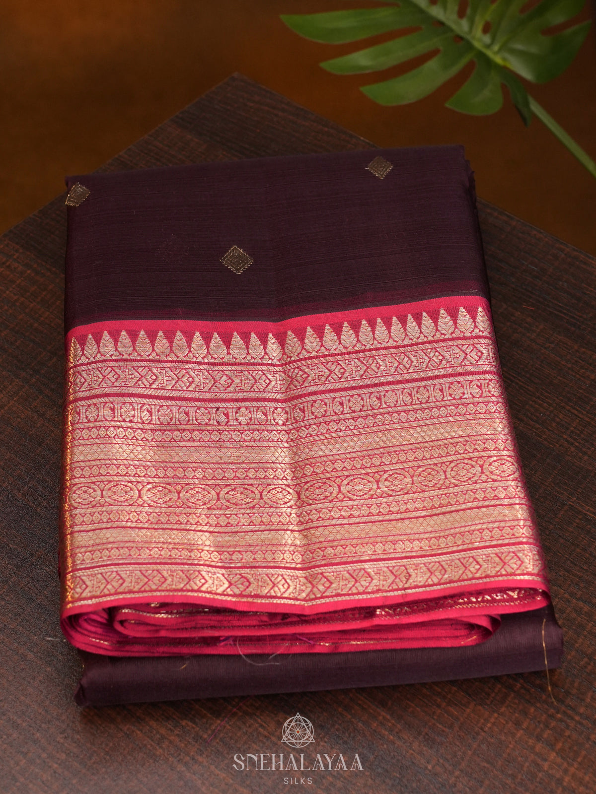 Burgundy Kanjivaram Silk Saree